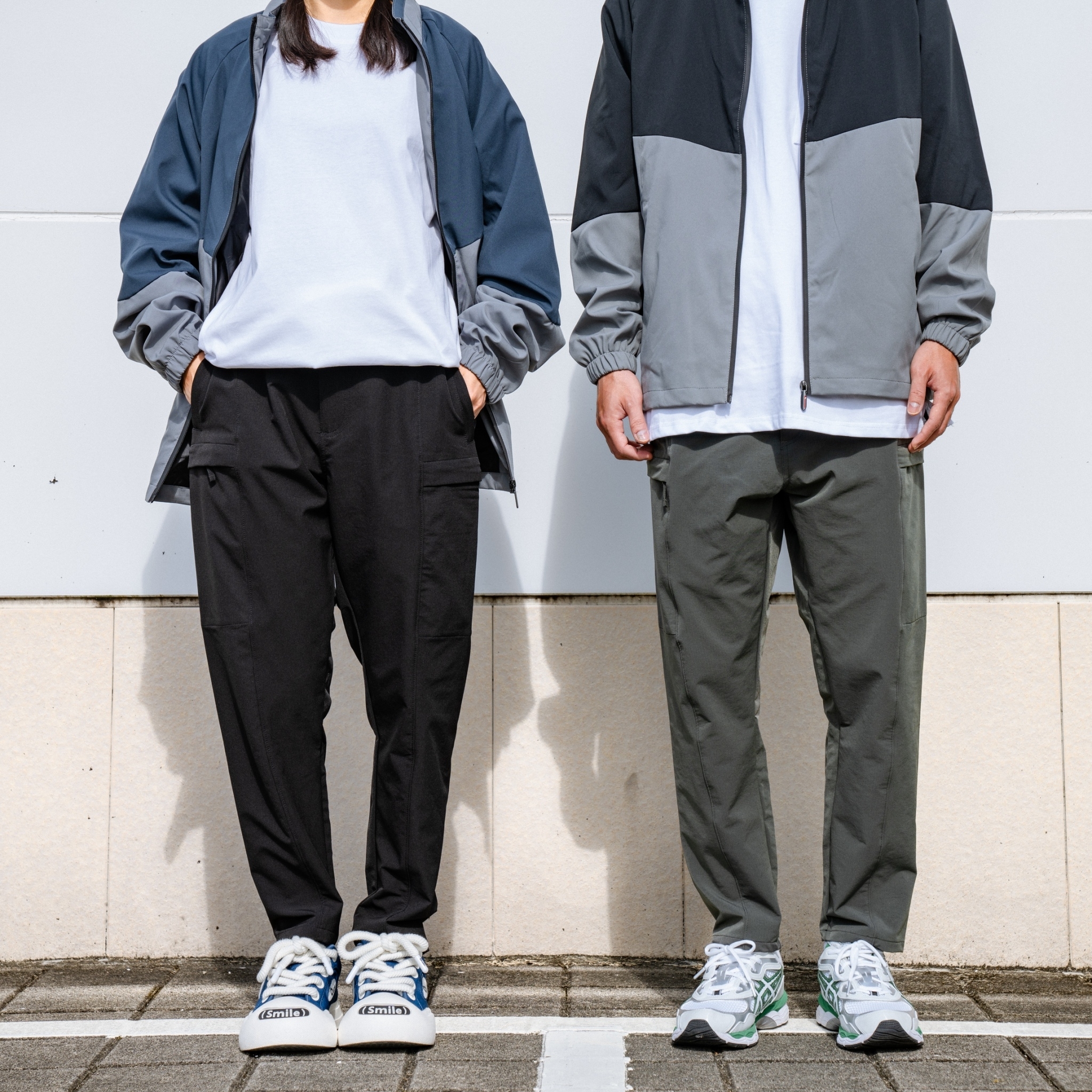 SBG 拉鍊口袋微彈上寬下窄工裝長褲 046