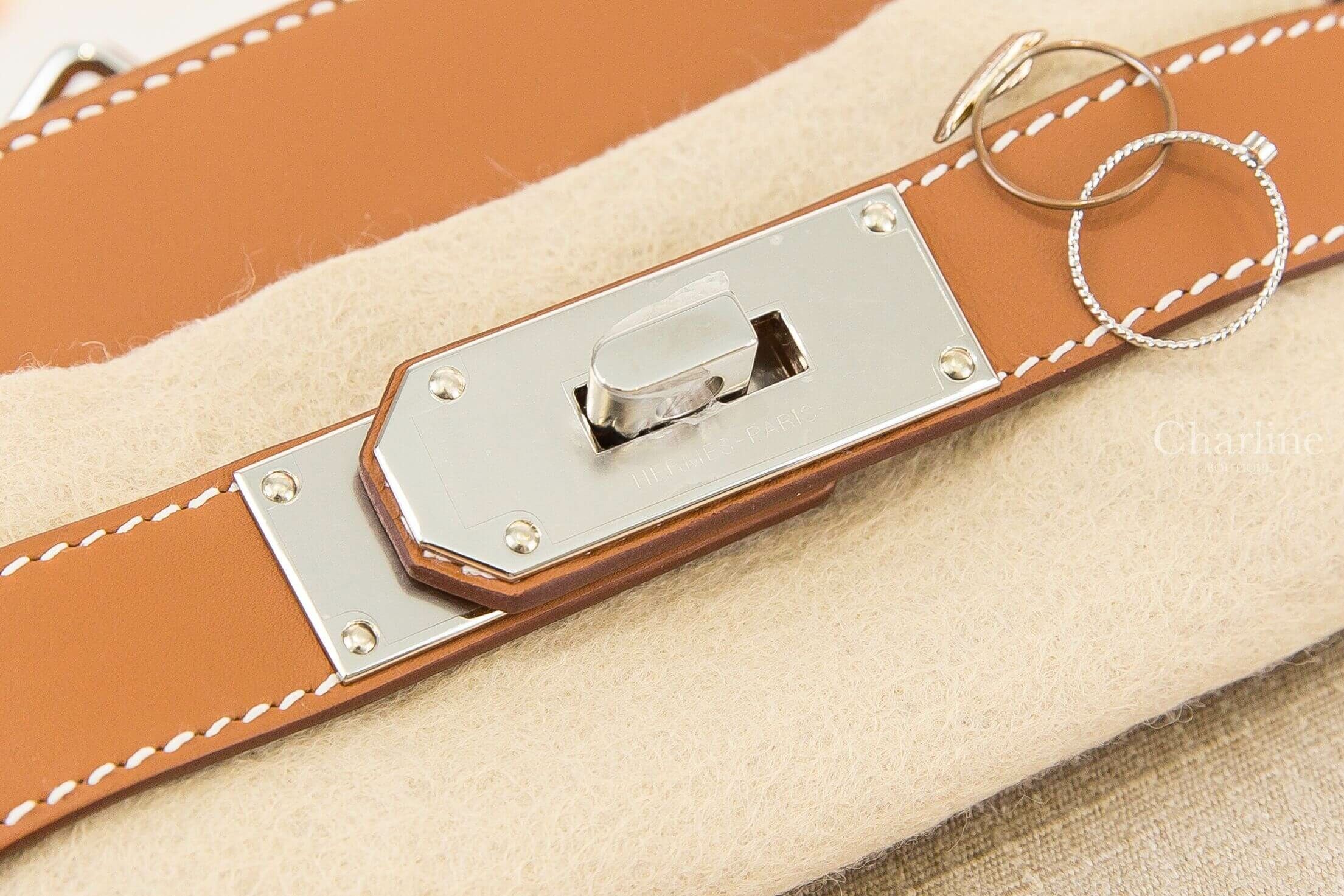 Hermès Hac A Dos PM T&C 37 Gold Tolie Bivouac / Veau Swift 焦糖色拼帆布銀釦小型斜背肩背包