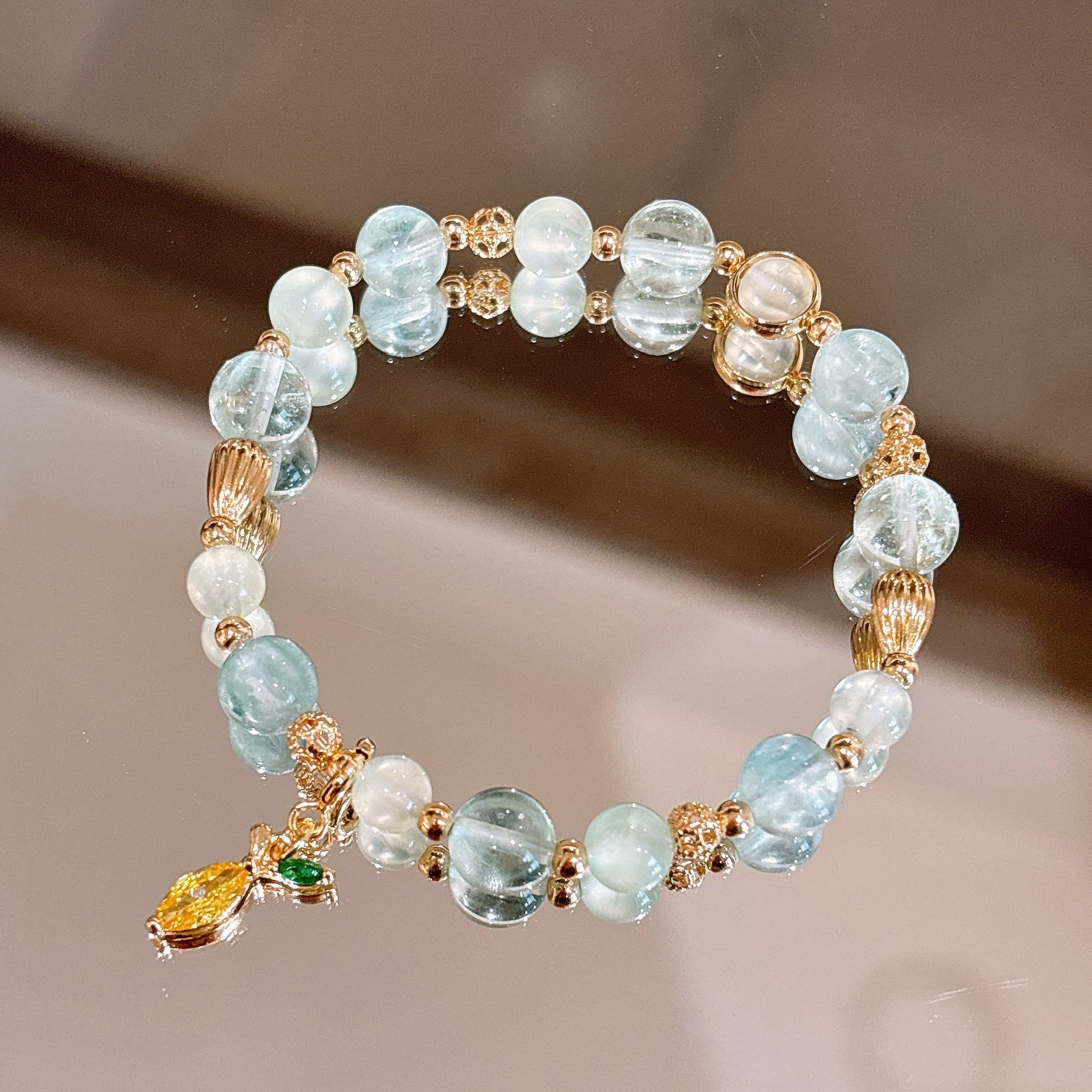 提升思維修復心靈 | 四葉草 | 羽毛螢石《彈力繩款式》