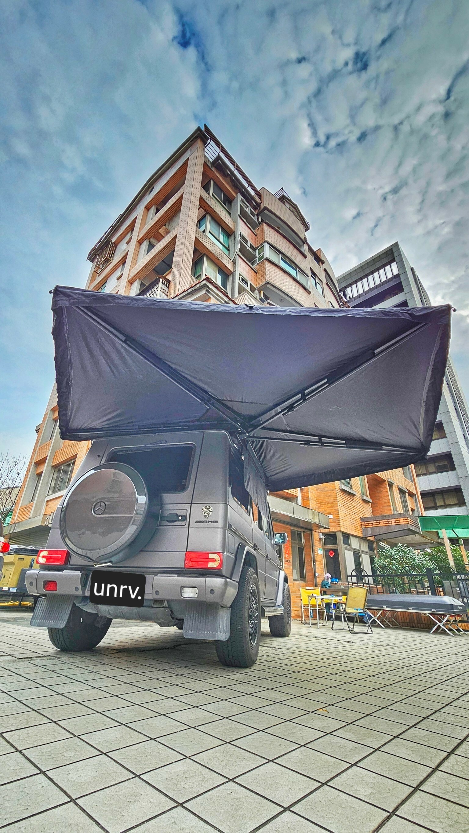 車邊帳-黑270扇形帳(蝙蝠帳) +Mercedes Benz - G car