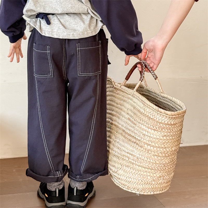 現貨｜藏青 90 薄款水洗哈倫褲c  𓍯 ꒱ ⁺