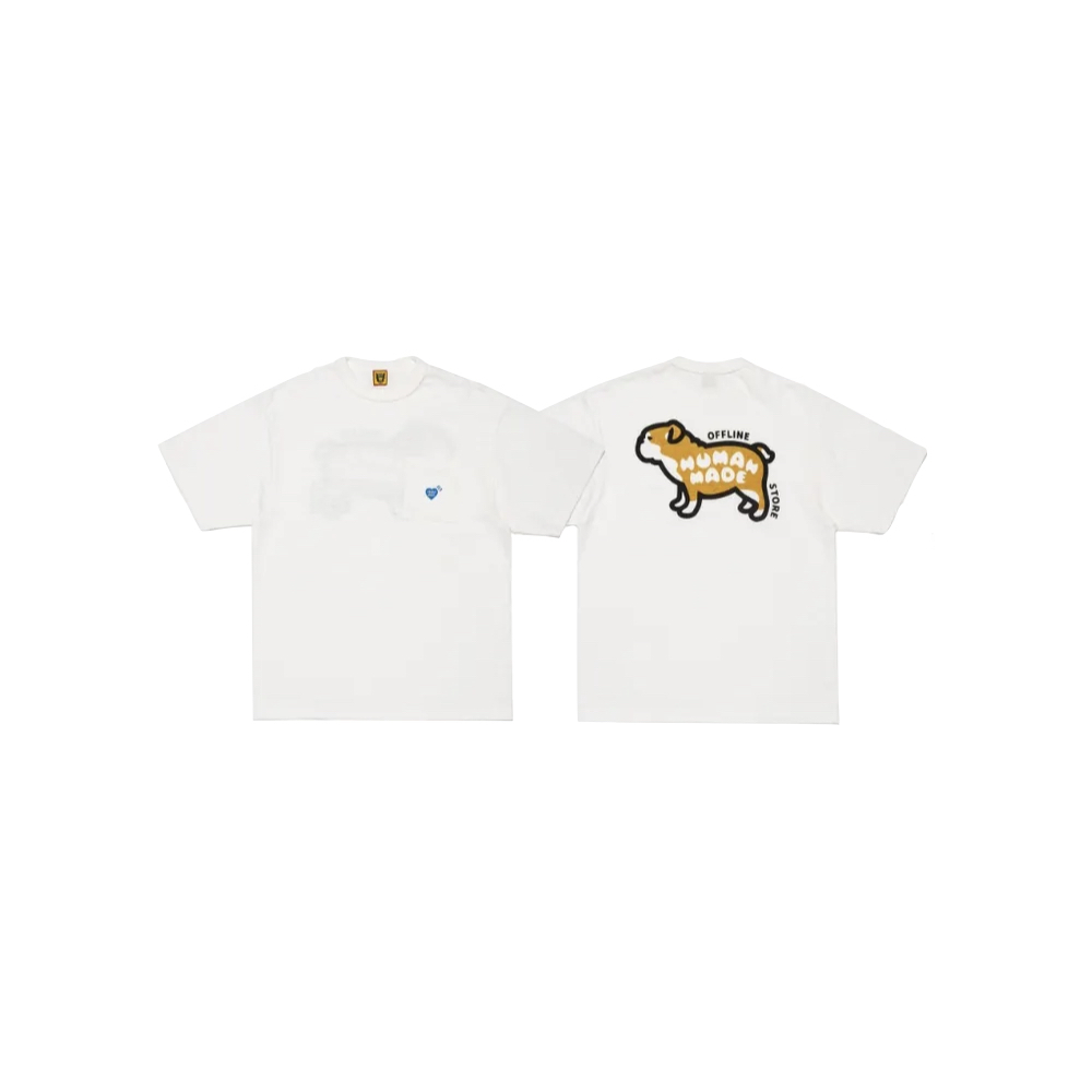 Human Made Pocket Tee 藍色愛心 狗狗 白色/黑色 HM26CS052