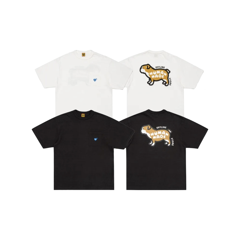 Human Made Pocket Tee 藍色愛心 狗狗 白色/黑色 HM26CS052