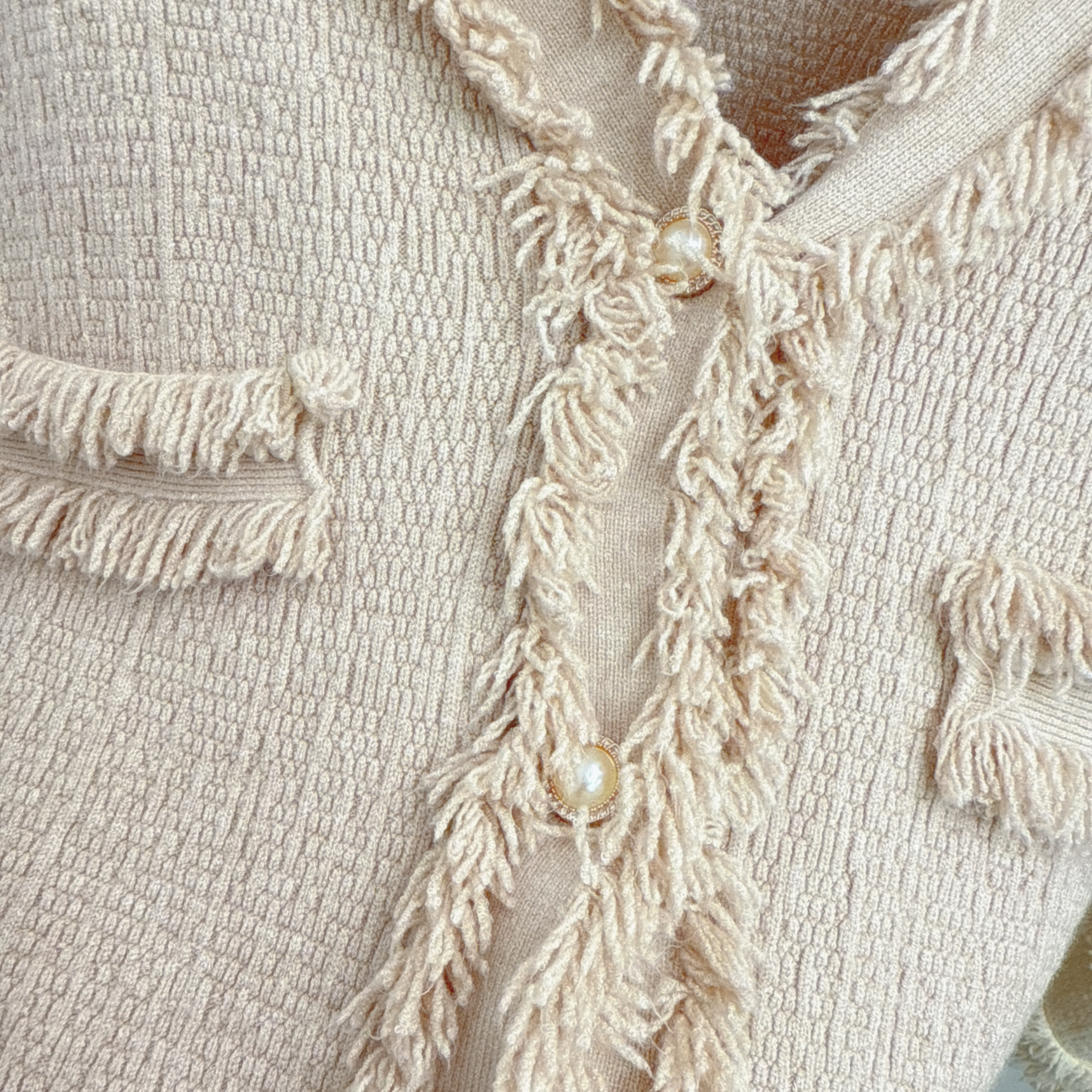 SOSO邊珍珠開鈕針織外套 (C1-C5)