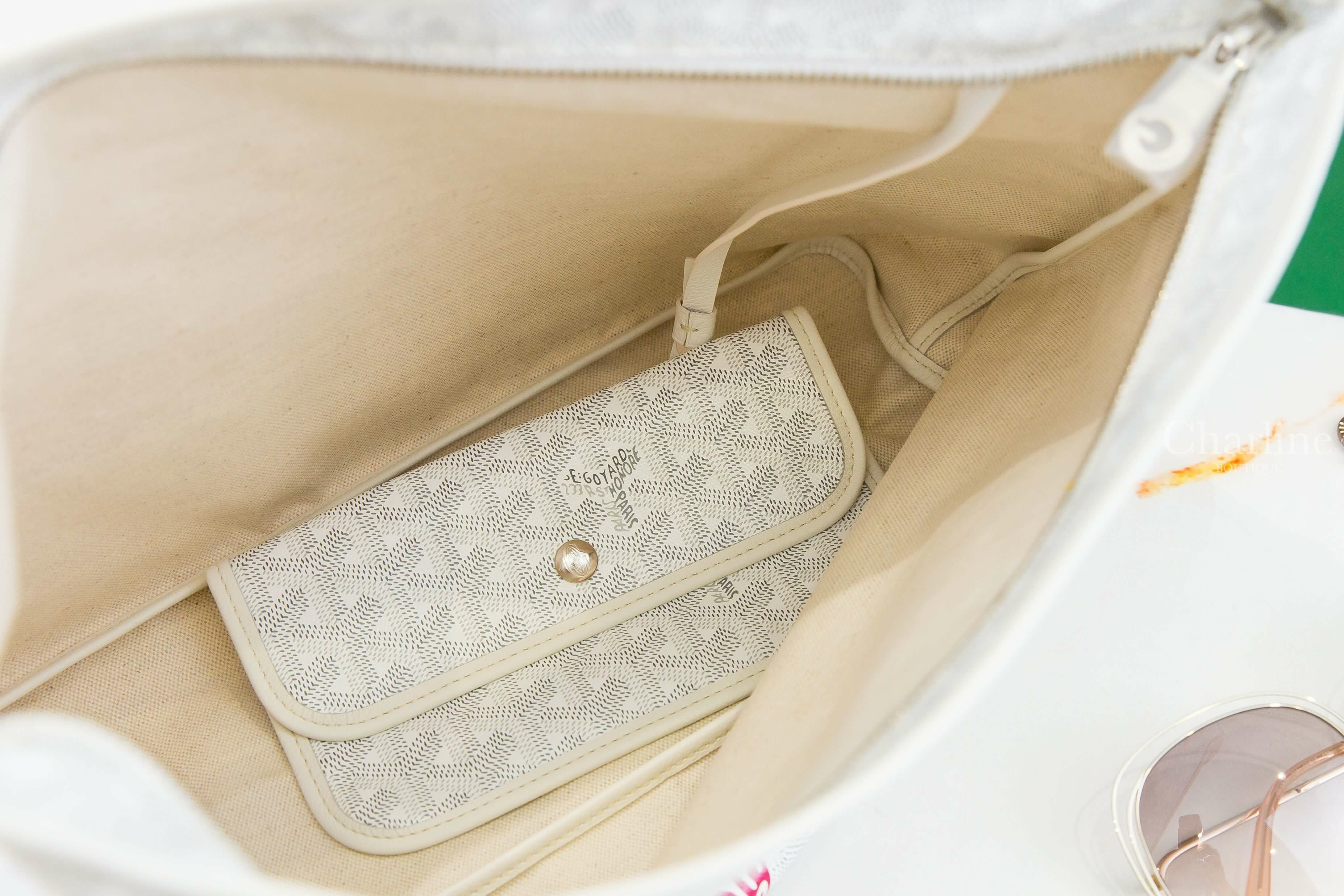 Goyard Bohème Hobo Bag 白色帆布小牛皮同色提把手提肩背包-Charline Boutique 精品代購