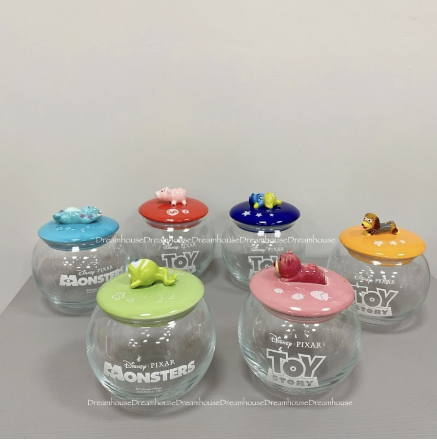 出清特價 皮克斯 玩具總動員 彈簧狗 熊抱哥 三眼怪 火腿豬 毛怪 大眼仔 陶瓷收納罐 密封置物罐 玻璃罐