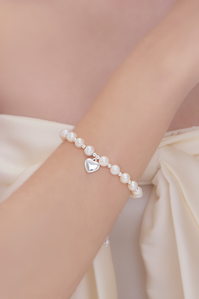 淡水珍珠戀心手鍊