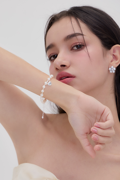 淡水珍珠戀心手鍊