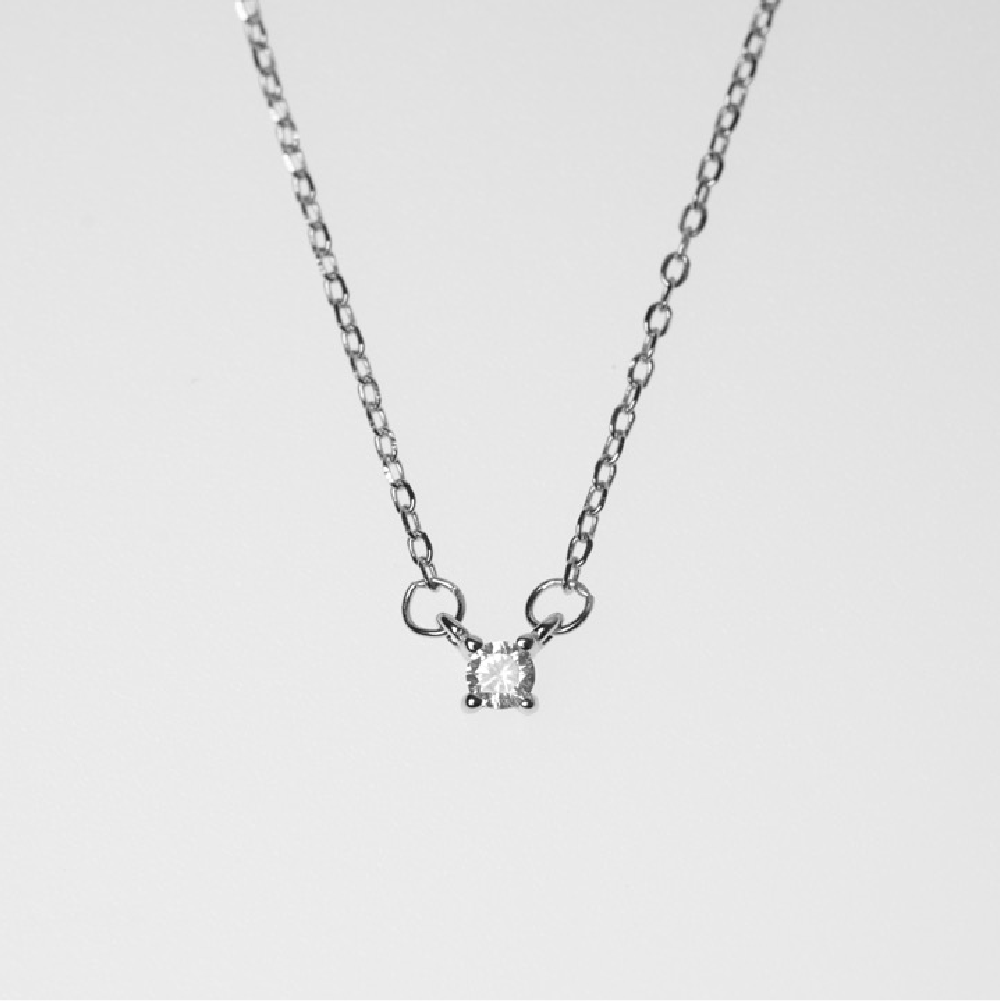 超美的鑽石純銀項鍊