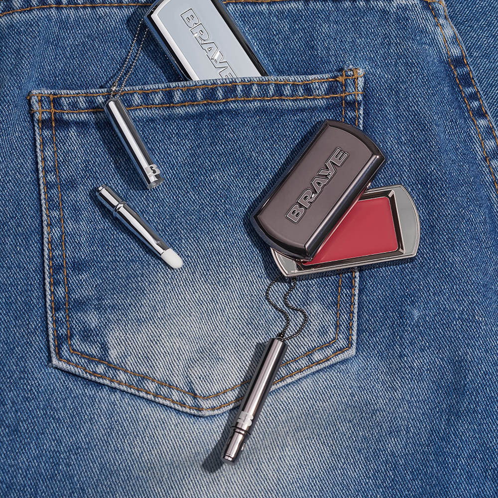口袋隨身唇刷 黑銀 - BRAYE