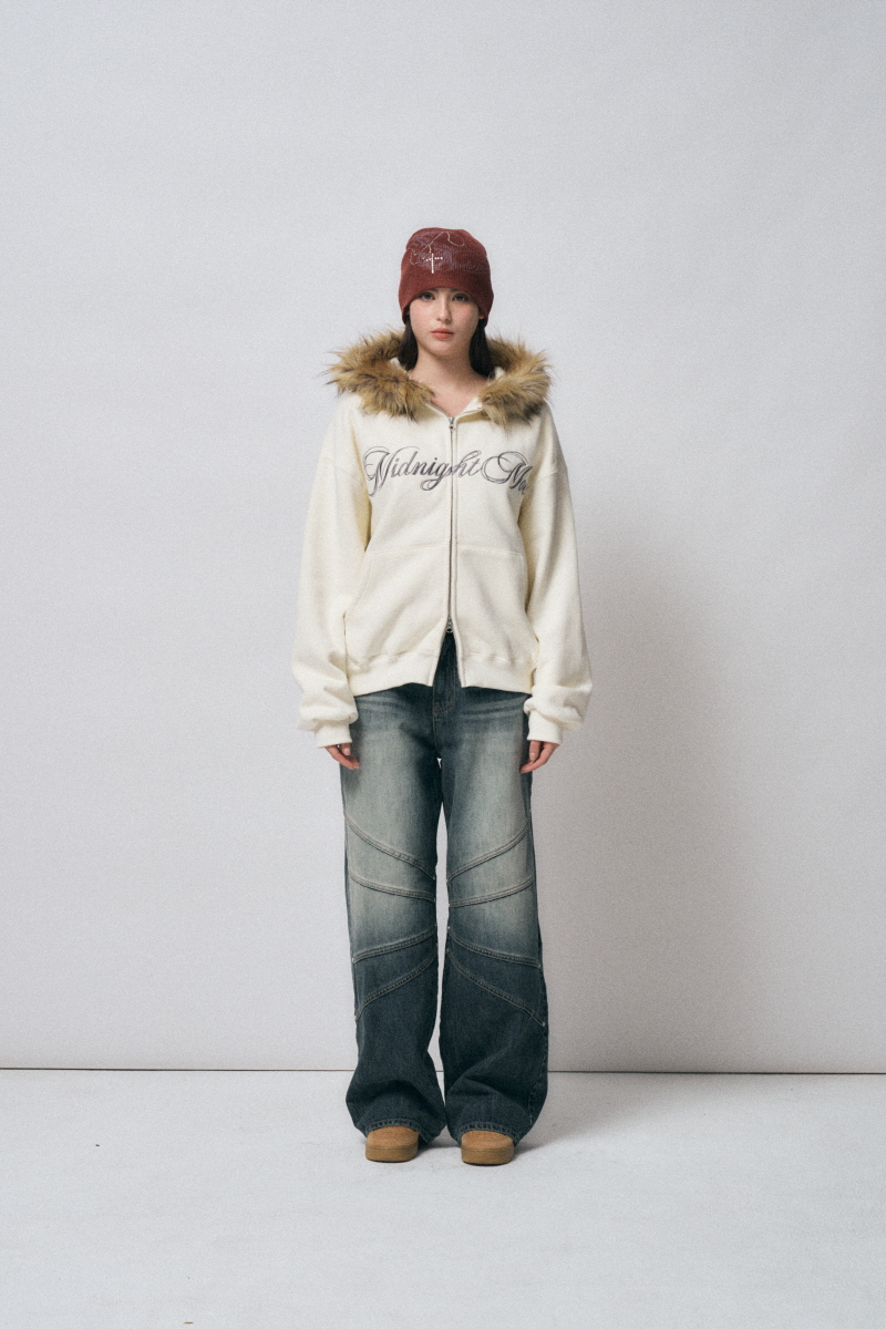 MIDNIGHT MOVE) hair hood zip up | 2color