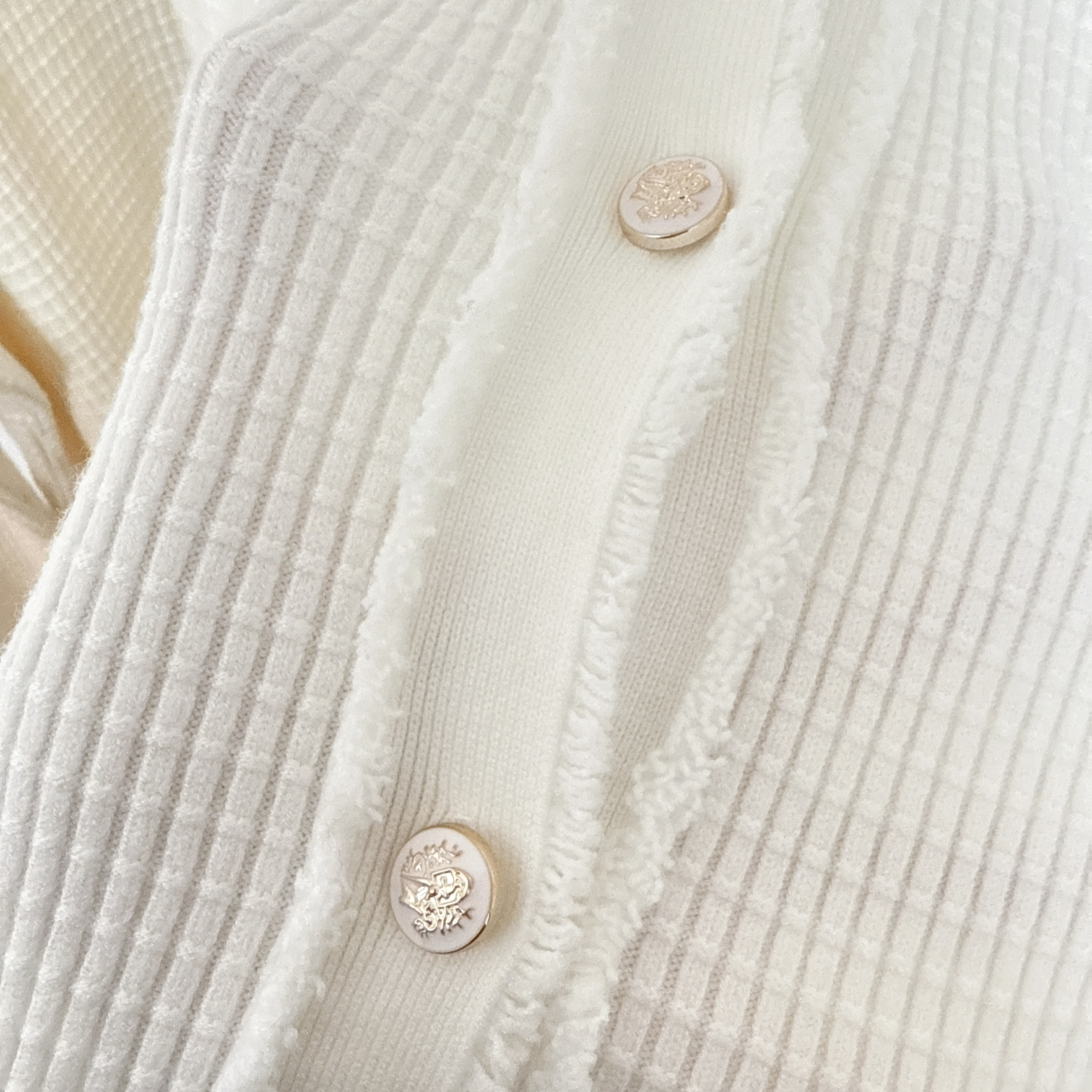 復古鈕扣格紋針織外套 (E1-E3)