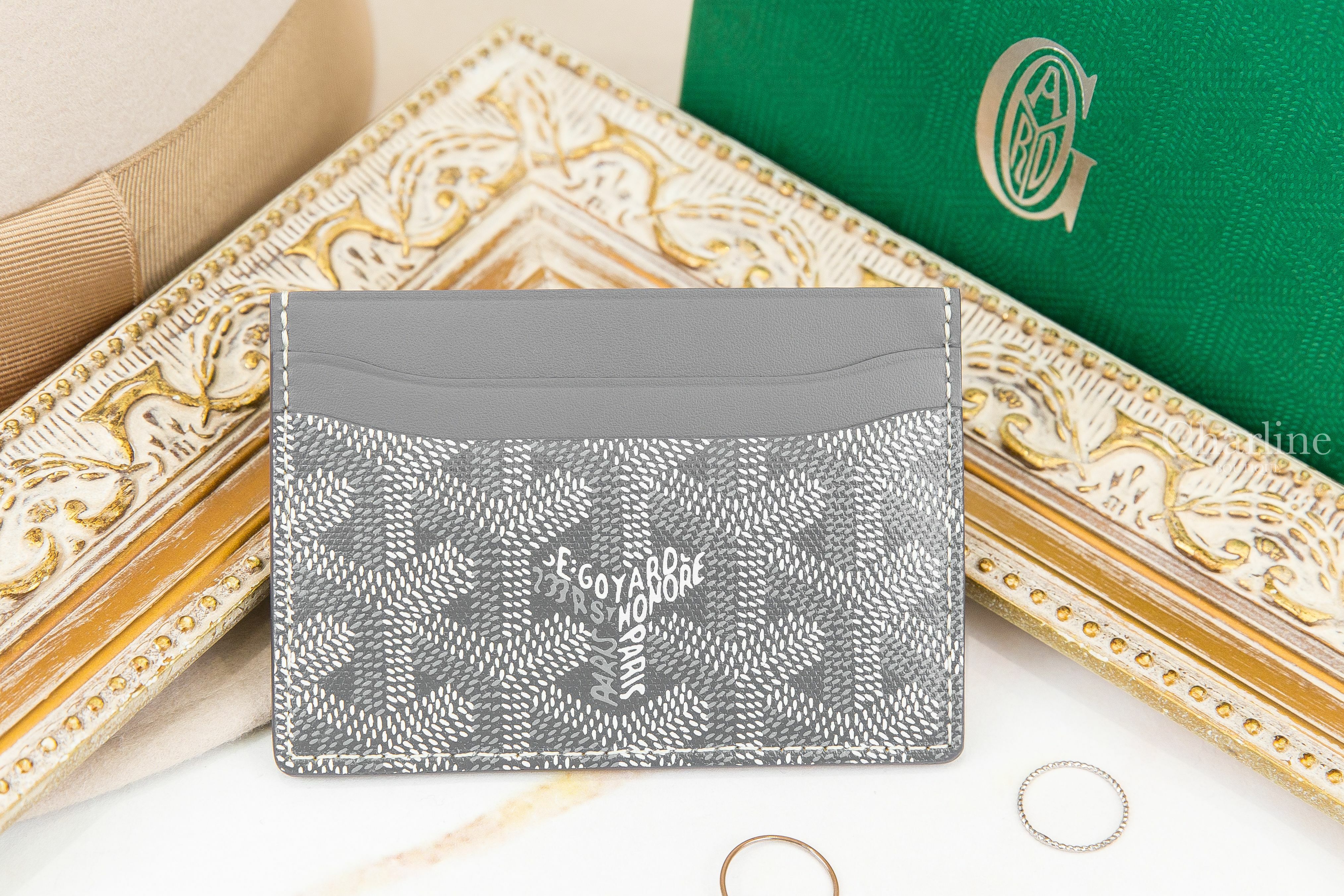 Goyard Saint-Sulpice Card Wallet 灰色小牛皮拼黃色夾層內裡卡片夾