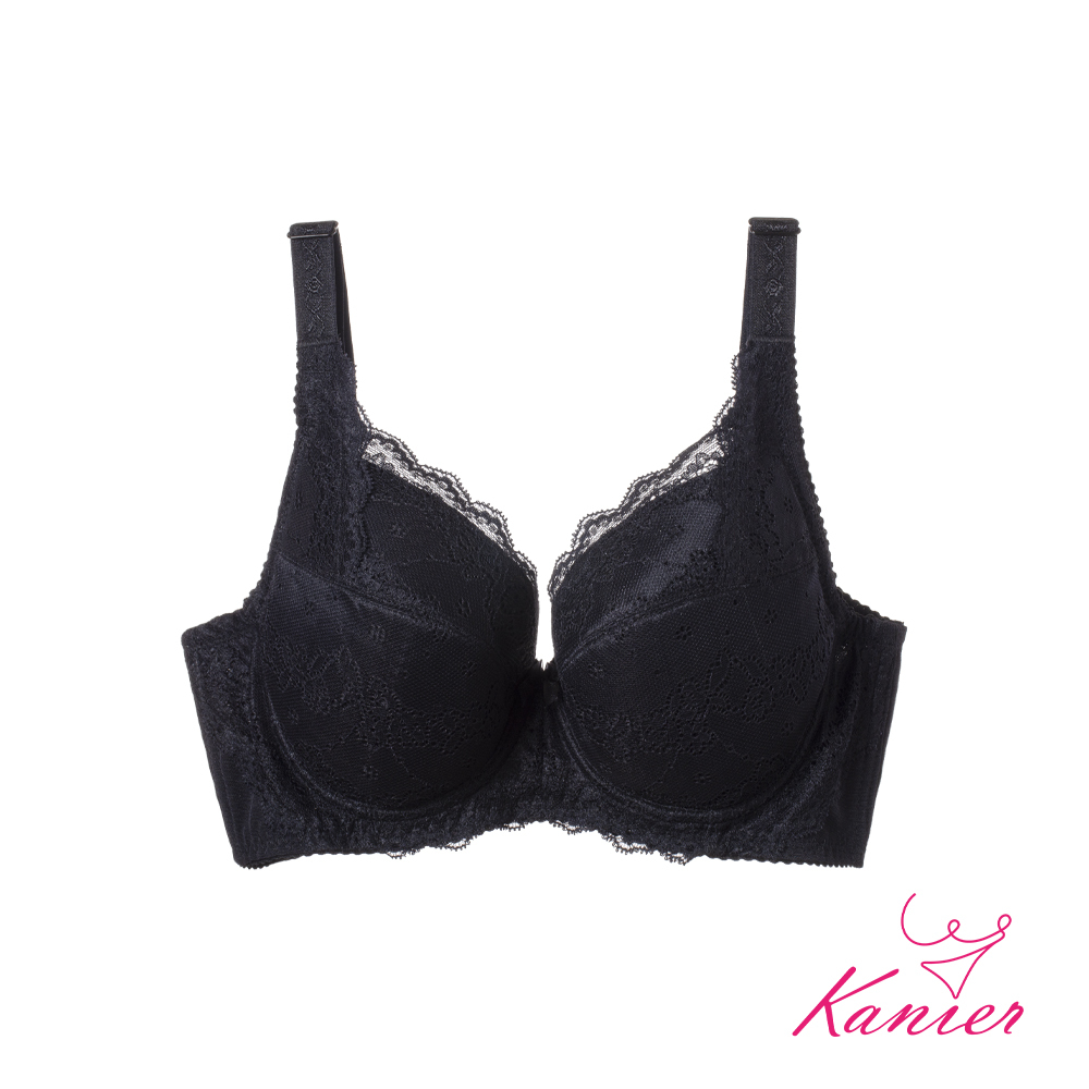 【Kanier卡妮兒】迷霧之森 水滴杯型 大罩杯 內拉提托 機能內衣【2369.2370 寂靜黑 -C / D / E / F / G罩杯】
