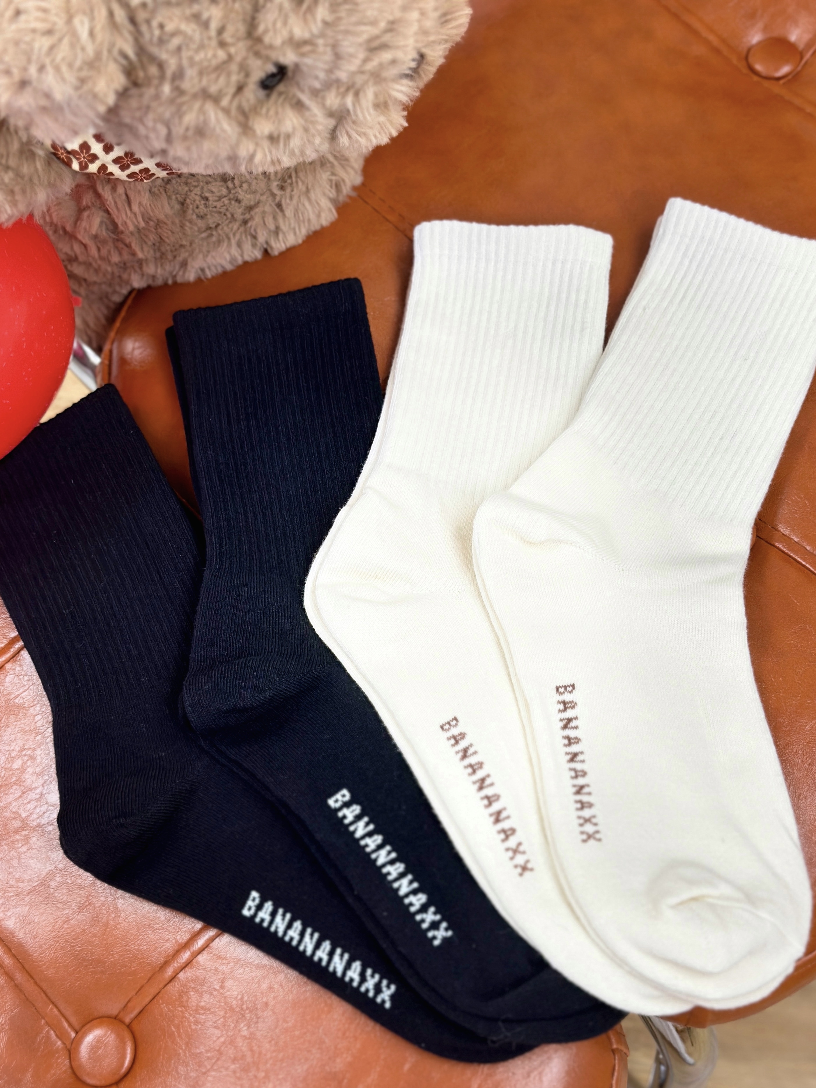 【$98@3對💛】兩色 / 純棉彈力純色襪子／ Solid Color Cotton Flex Socks
