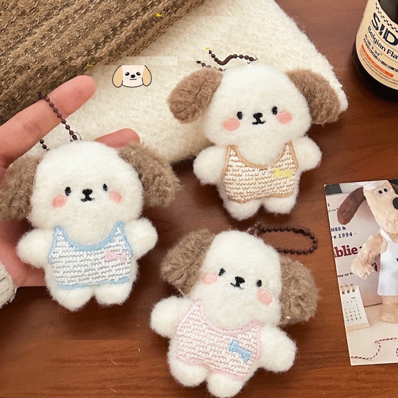 《01240》小洋裝咖耳狗狗小吊飾