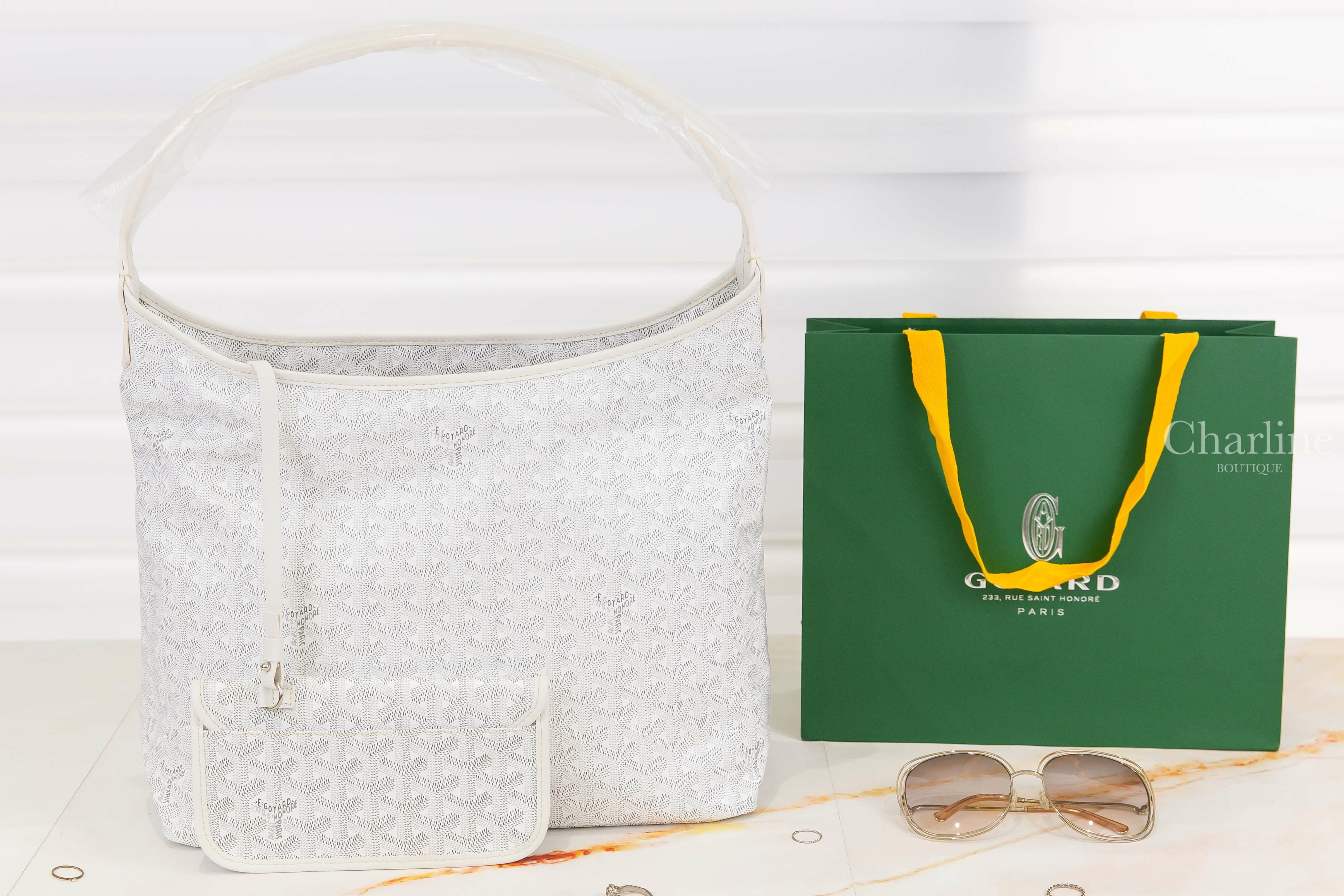 Goyard Bohème Hobo Bag 白色帆布小牛皮同色提把手提肩背包-Charline Boutique 精品代購