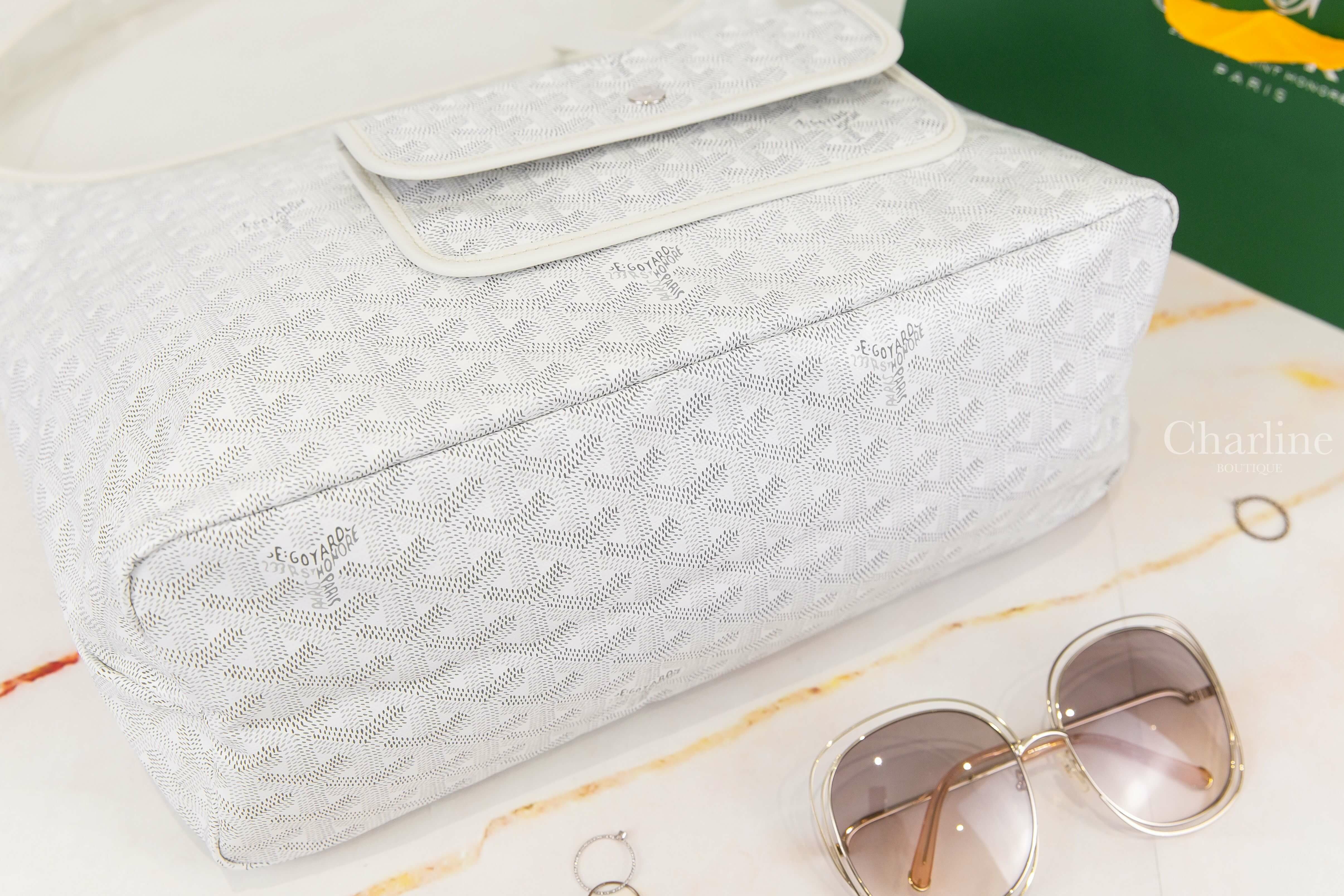 Goyard Bohème Hobo Bag 白色帆布小牛皮同色提把手提肩背包-Charline Boutique 精品代購