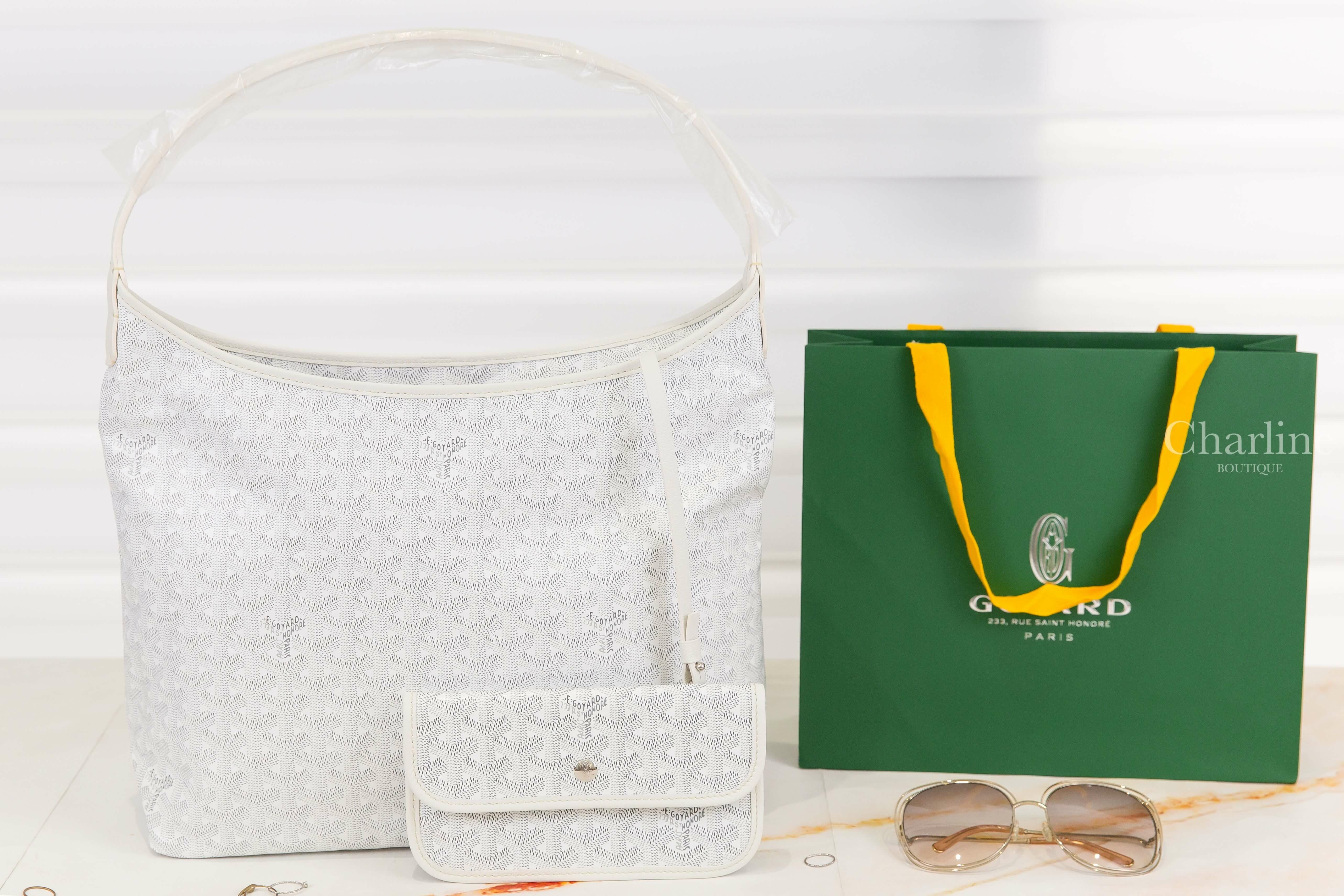 Goyard Bohème Hobo Bag 白色帆布小牛皮同色提把手提肩背包
