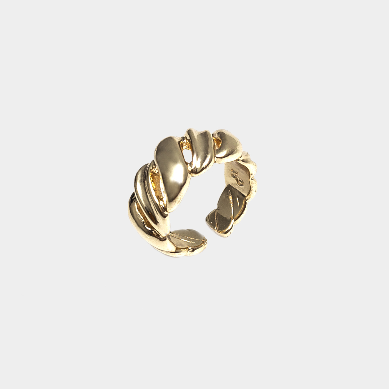 RECOVERY 海浪麻花戒指,亮金