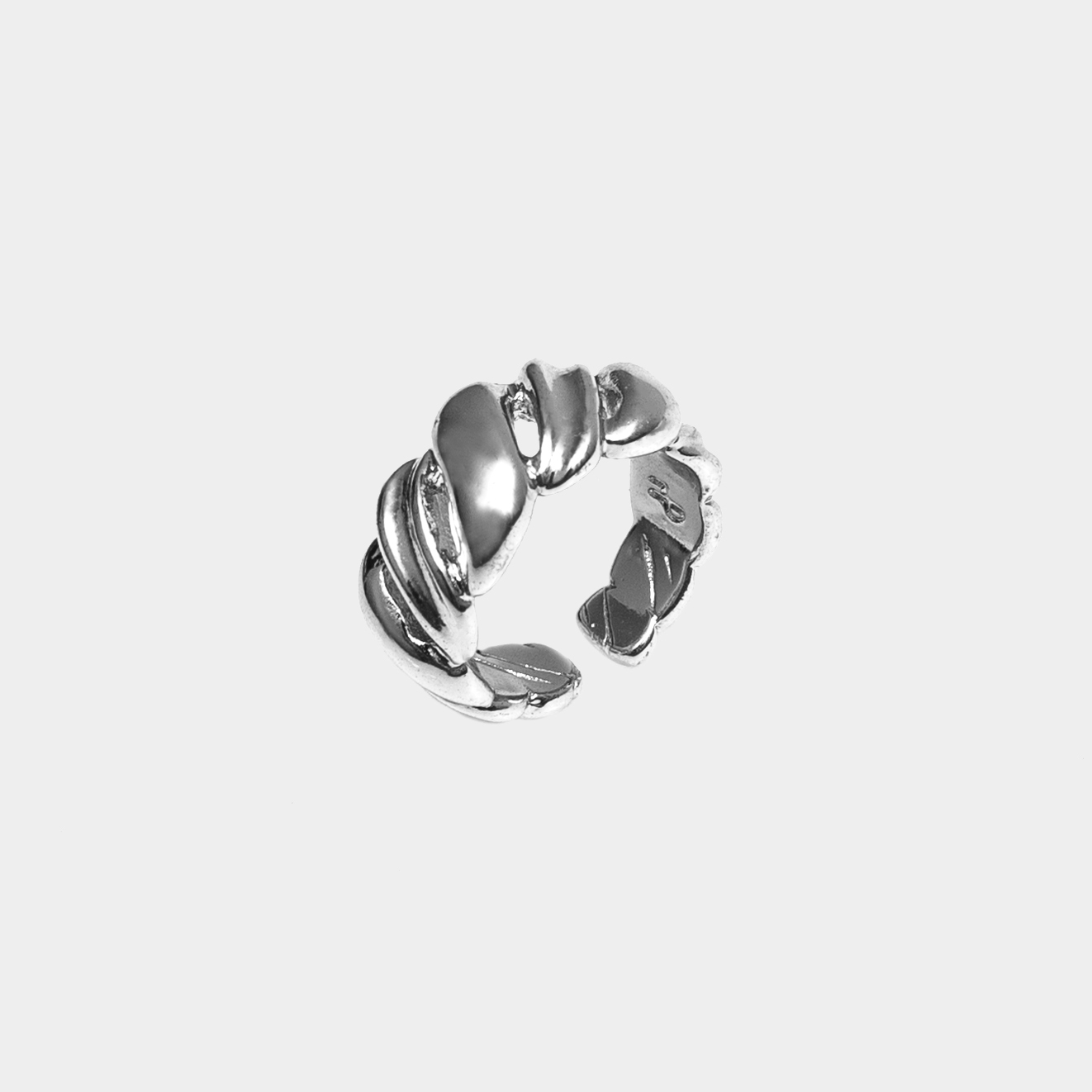 RECOVERY 海浪麻花戒指,亮銀