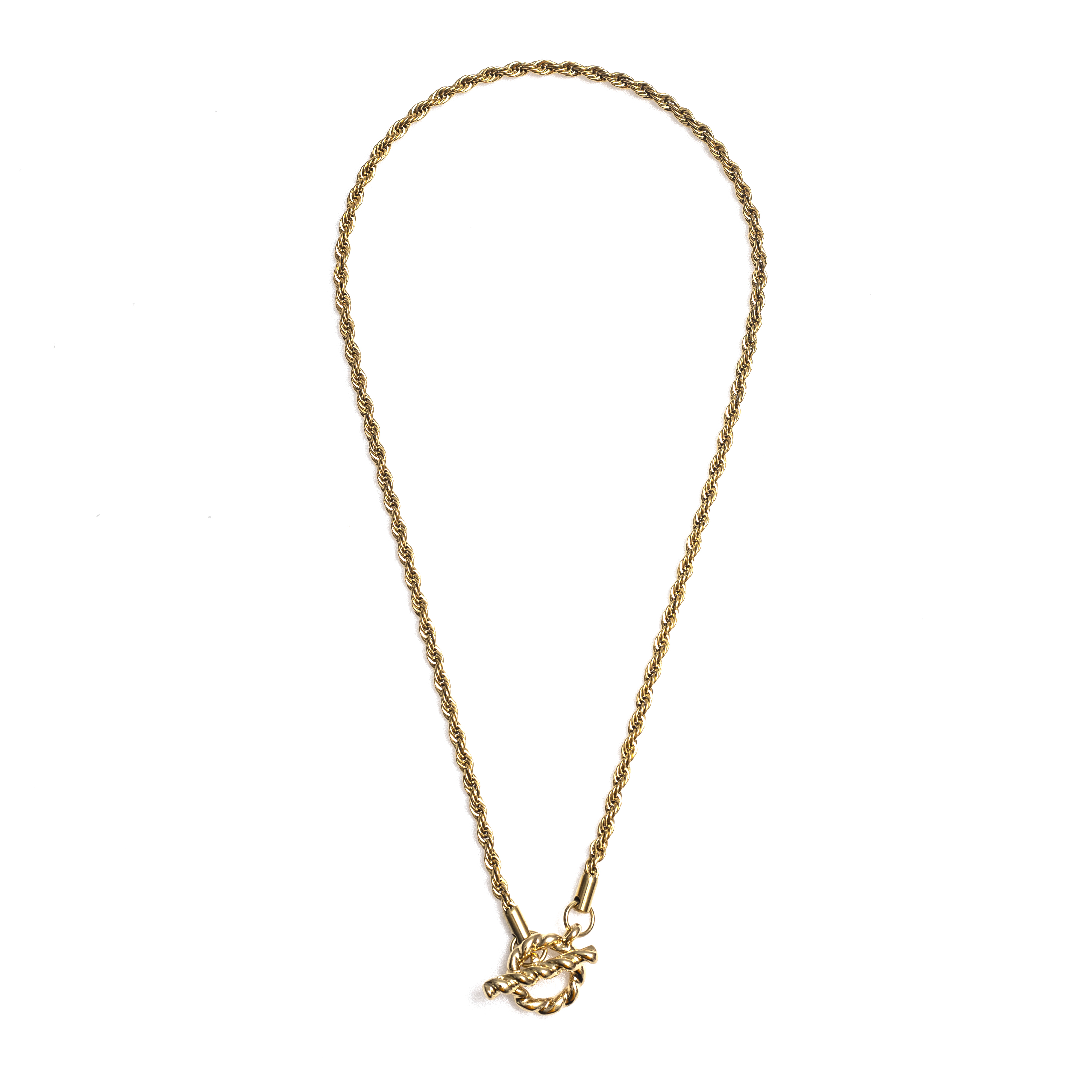 RECOVERY 海浪麻花項鍊,粗,亮金