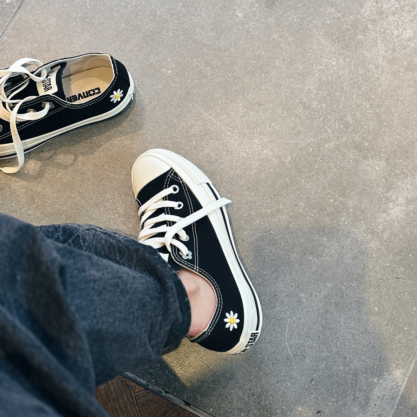 Converse AS Flowereyelets OX 日本限定 黑色 刺繡 小雛菊 小花 基本款 31314362