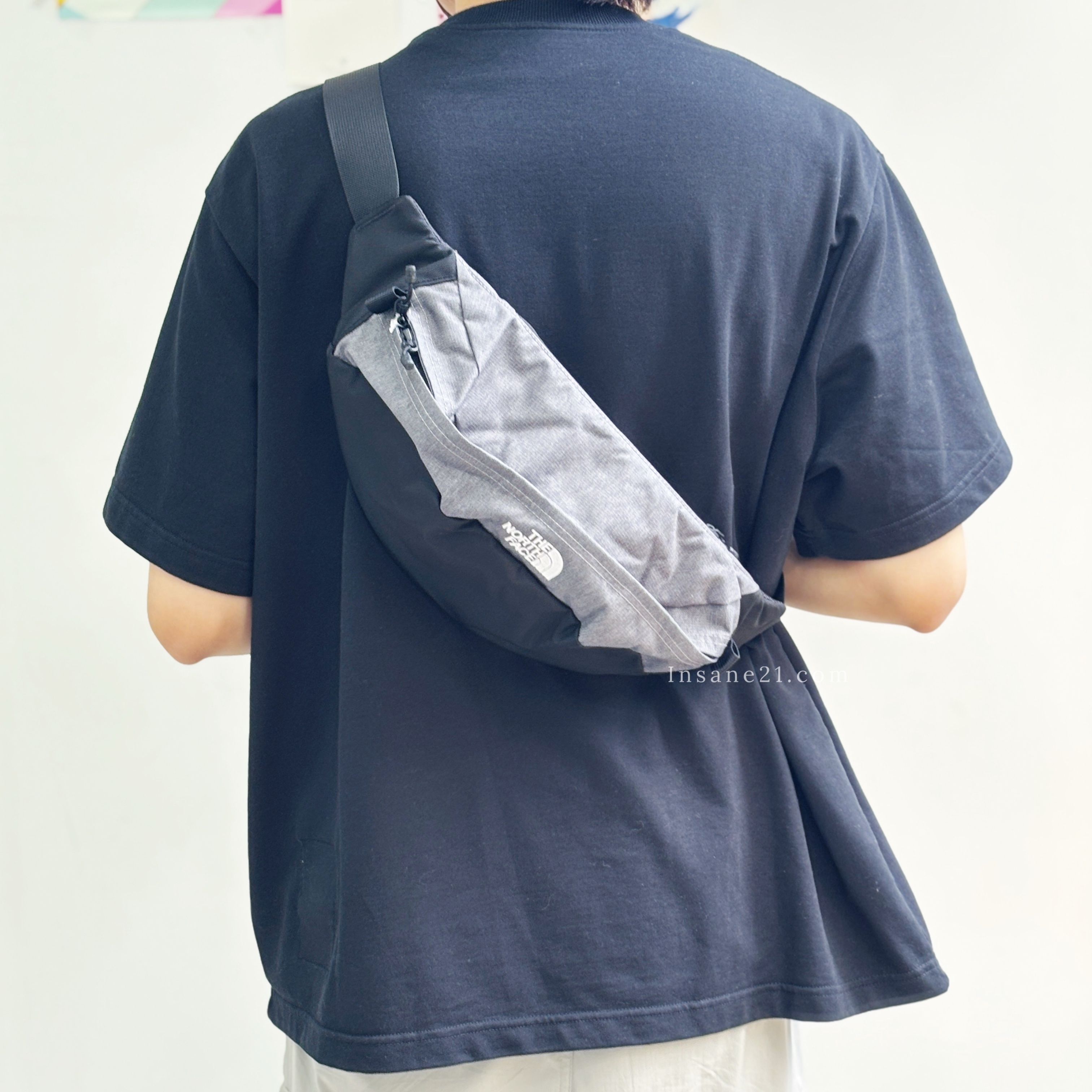 THE NORTH FACE 灰黑 拼接 腰包 NM72304