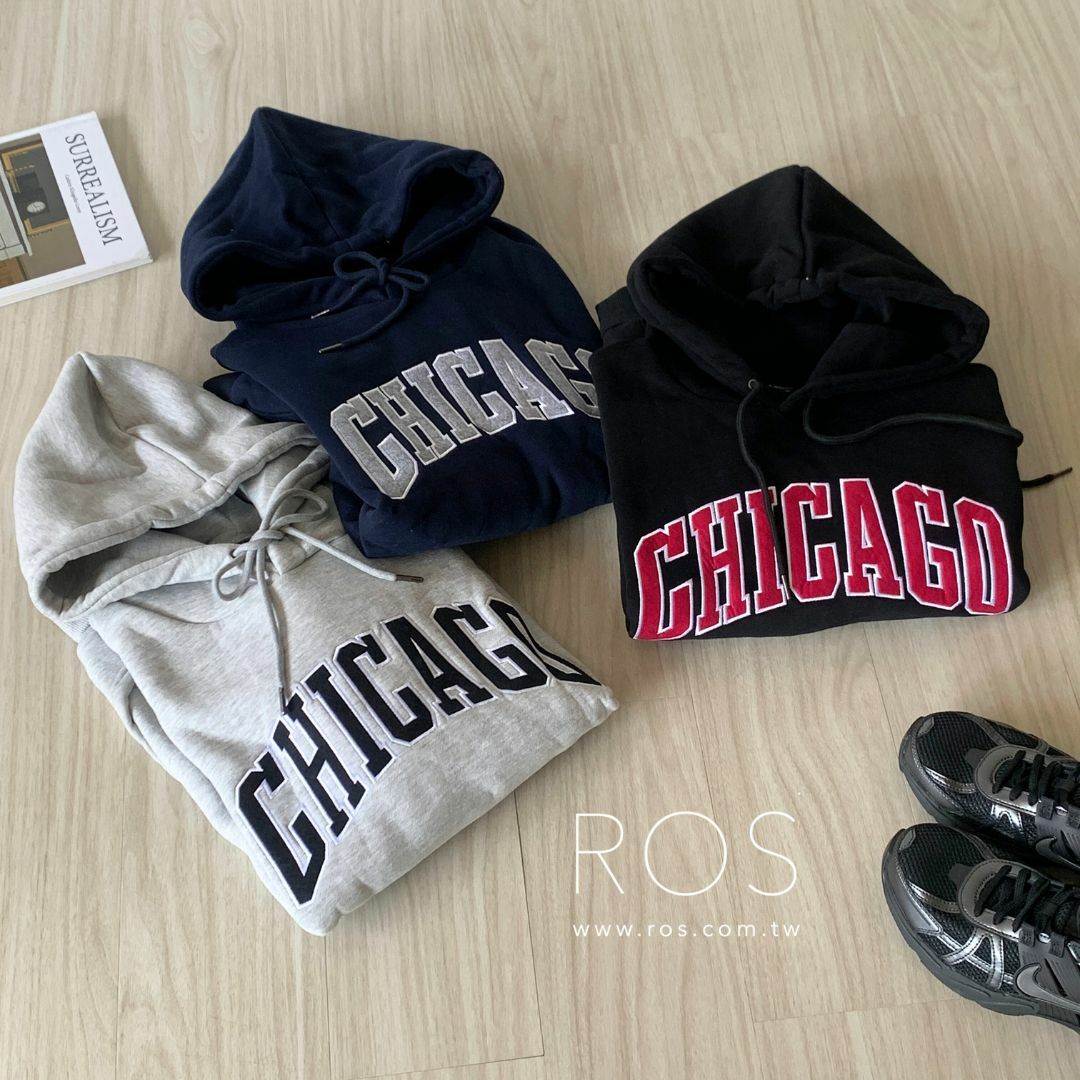 Chicago 刺繡Logo 帽T(3colors)