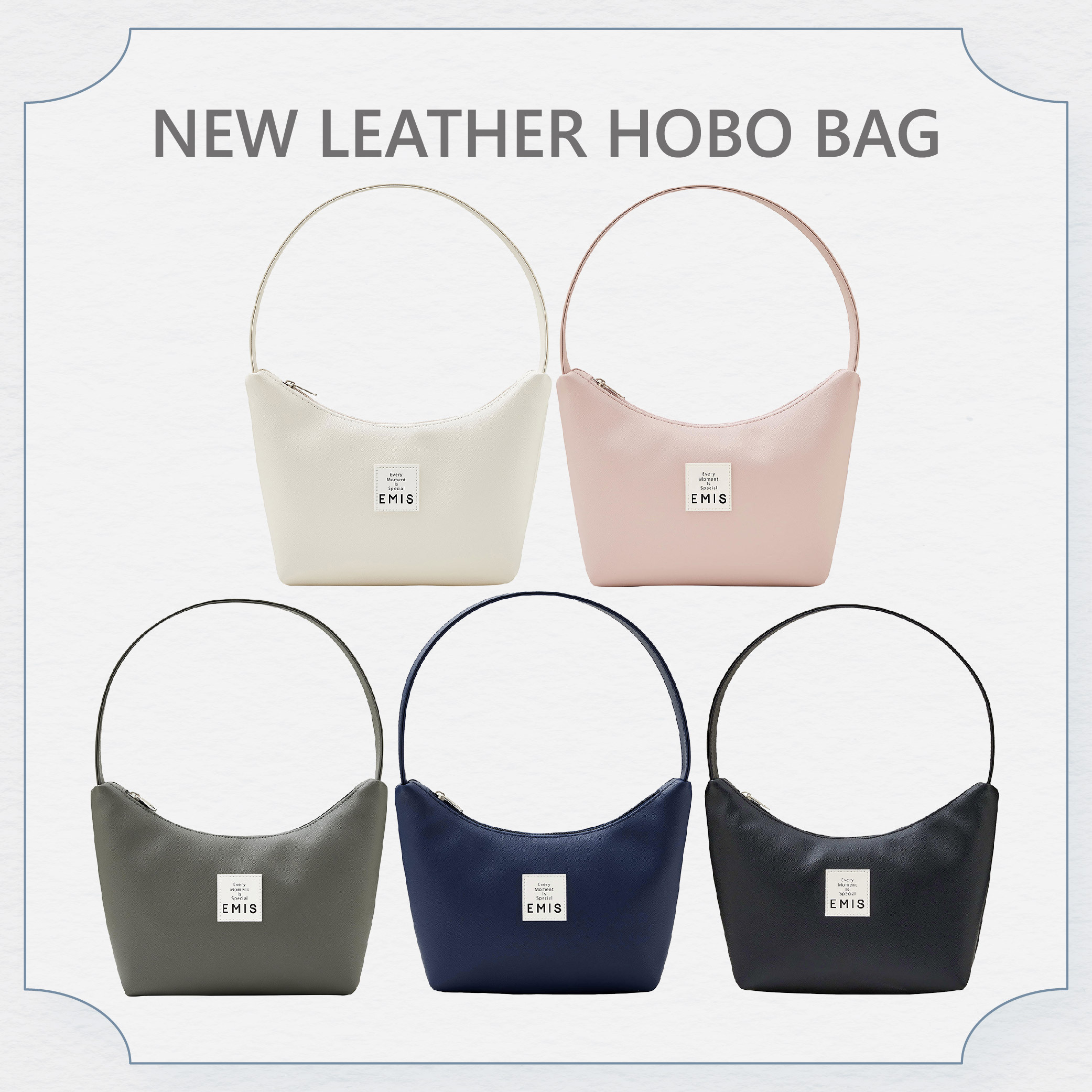 Emis LEATHER HOBO BAG包(共5色)