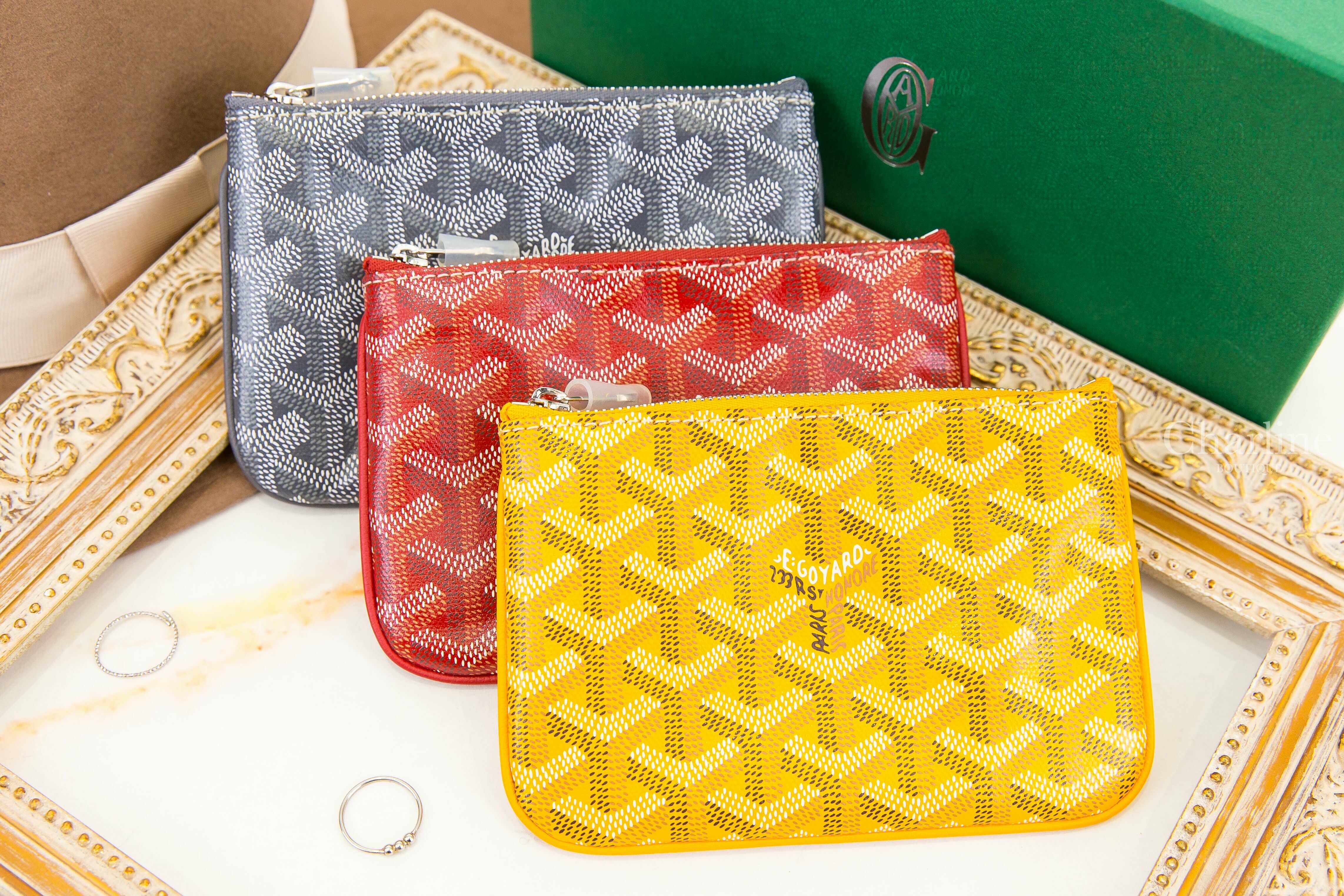 Goyard Sénat Mini Pouch 黃色迷你小牛皮黃色內裡銀色拉鍊零錢包,灰色迷你小牛皮黃色內裡銀色拉鍊零錢包,紅色迷你小牛皮黃色內裡銀色拉鍊零錢包-Charline Boutique 精品代購
