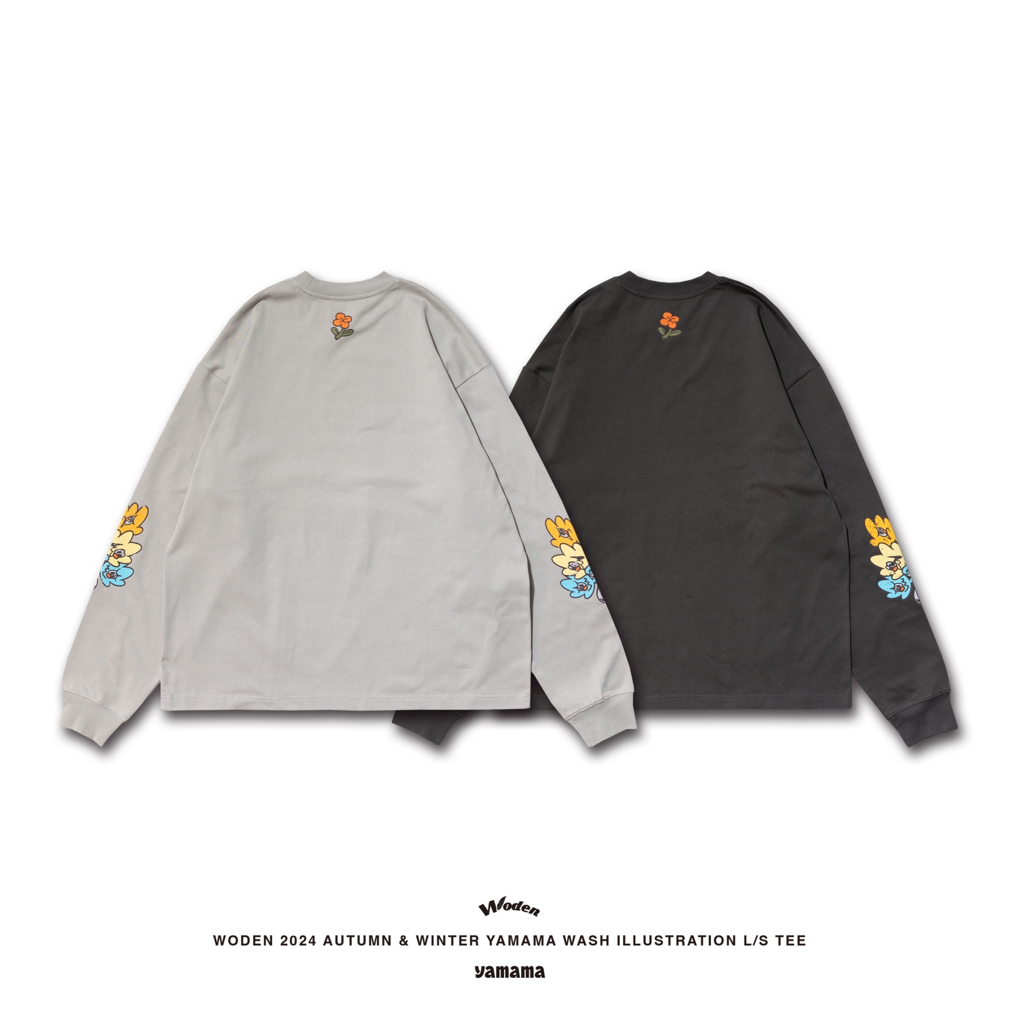 WODEN / YAMAMA 2024 Autumn & Winter 063 Wash illustrated L/S Tee