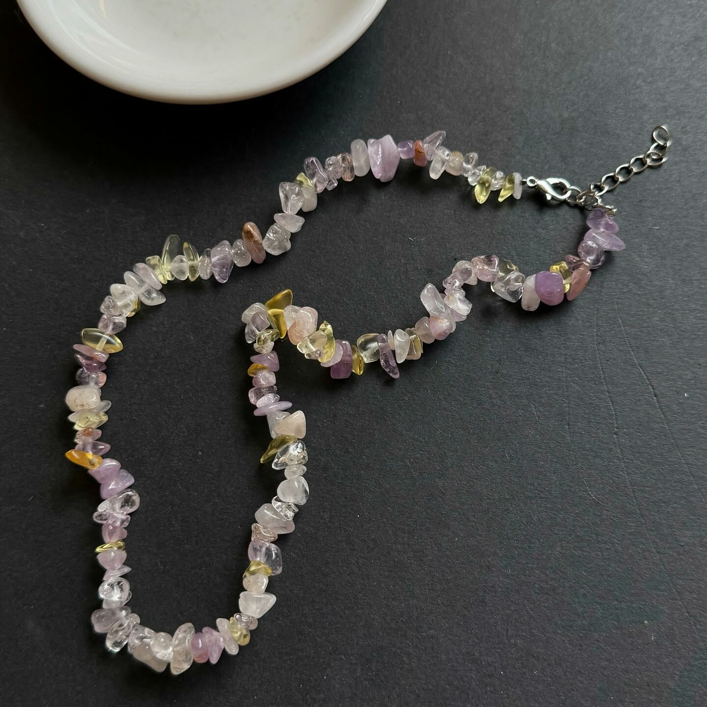 [原石] 紫水晶+黃水晶 水晶項鍊