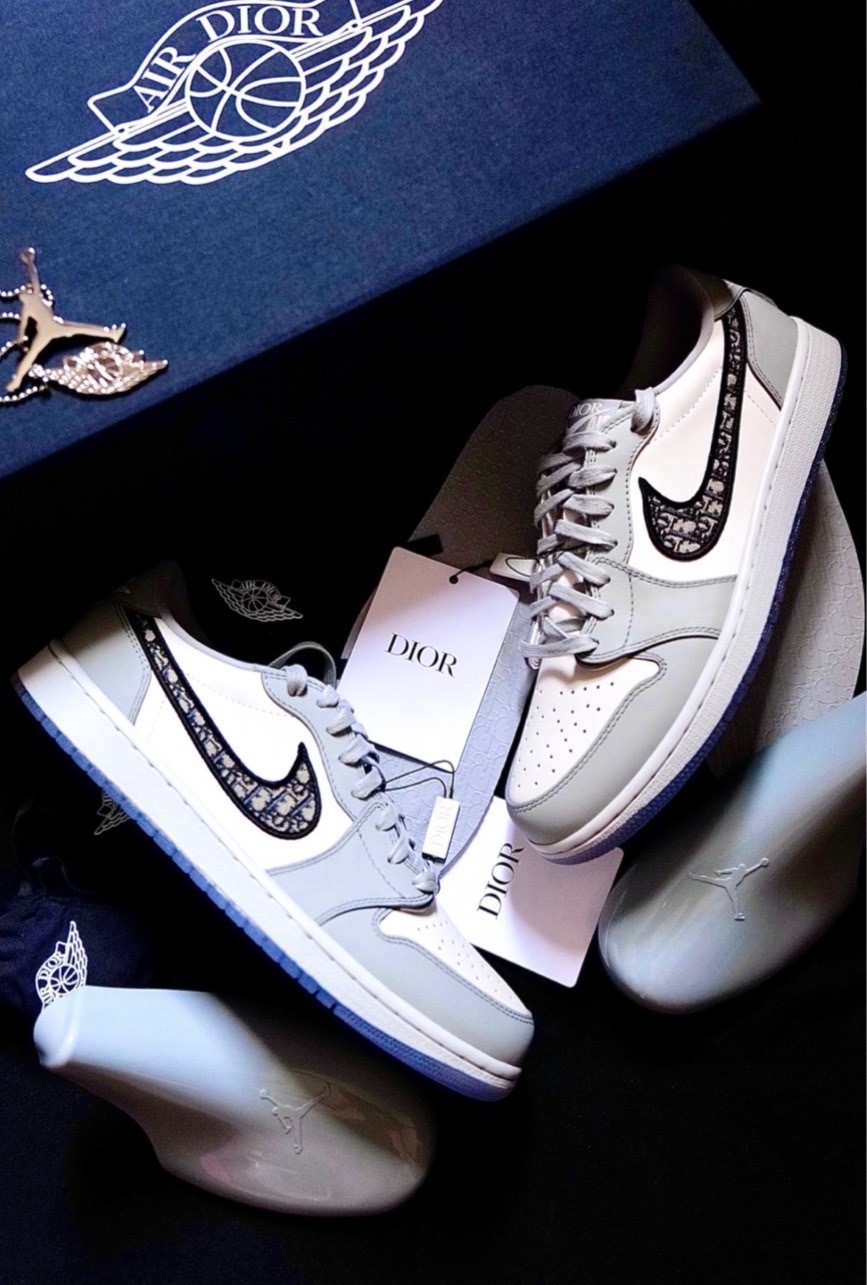 AIR JORDAN 1 RETRO LOW X DIOR AJ1 聯名 灰白 復古 花紋 低筒 籃球鞋 CN8608002