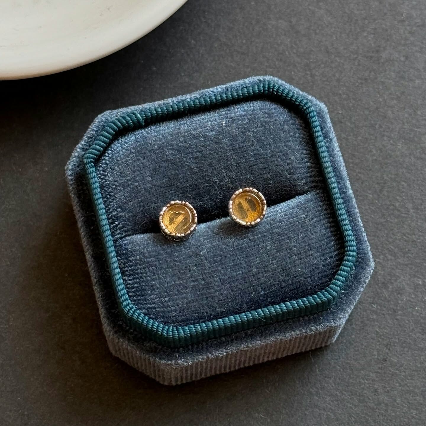 [原石] 黃水晶 925銀 水晶耳環