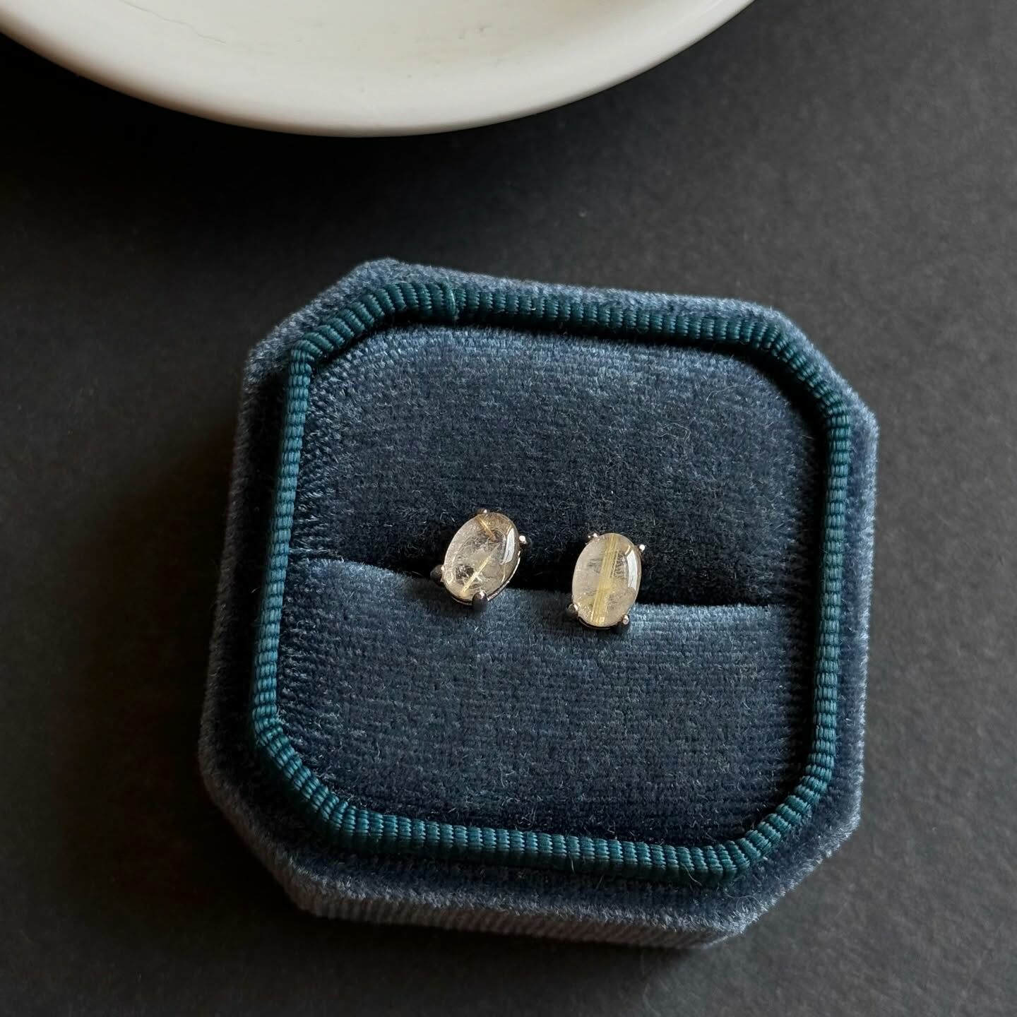 [原石] 金髮晶 925銀 水晶耳環