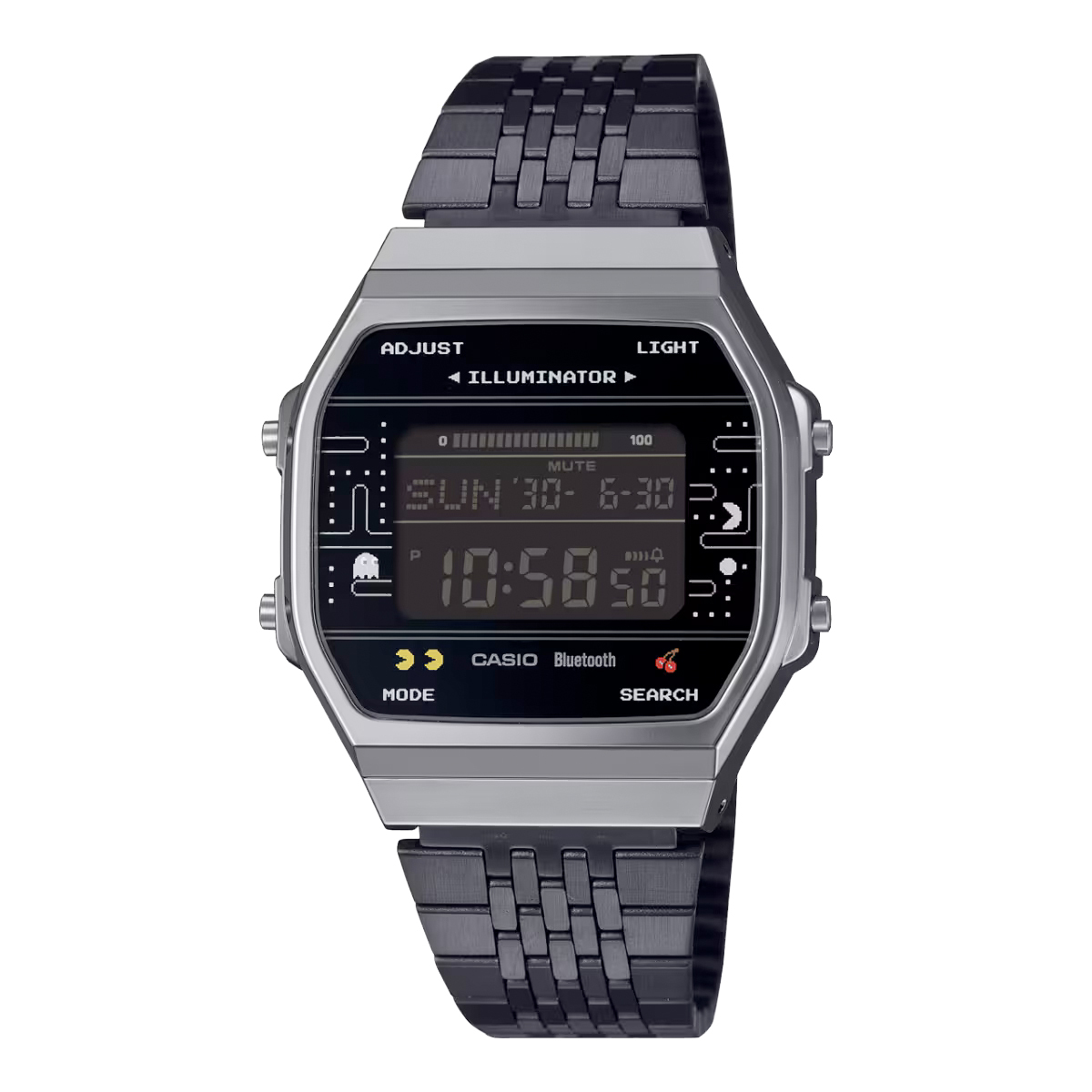 Casio x PAC-MAN 食鬼 聯乘型號 ABL-100WEPC-1B 藍牙 計步 方形復古跳字錶