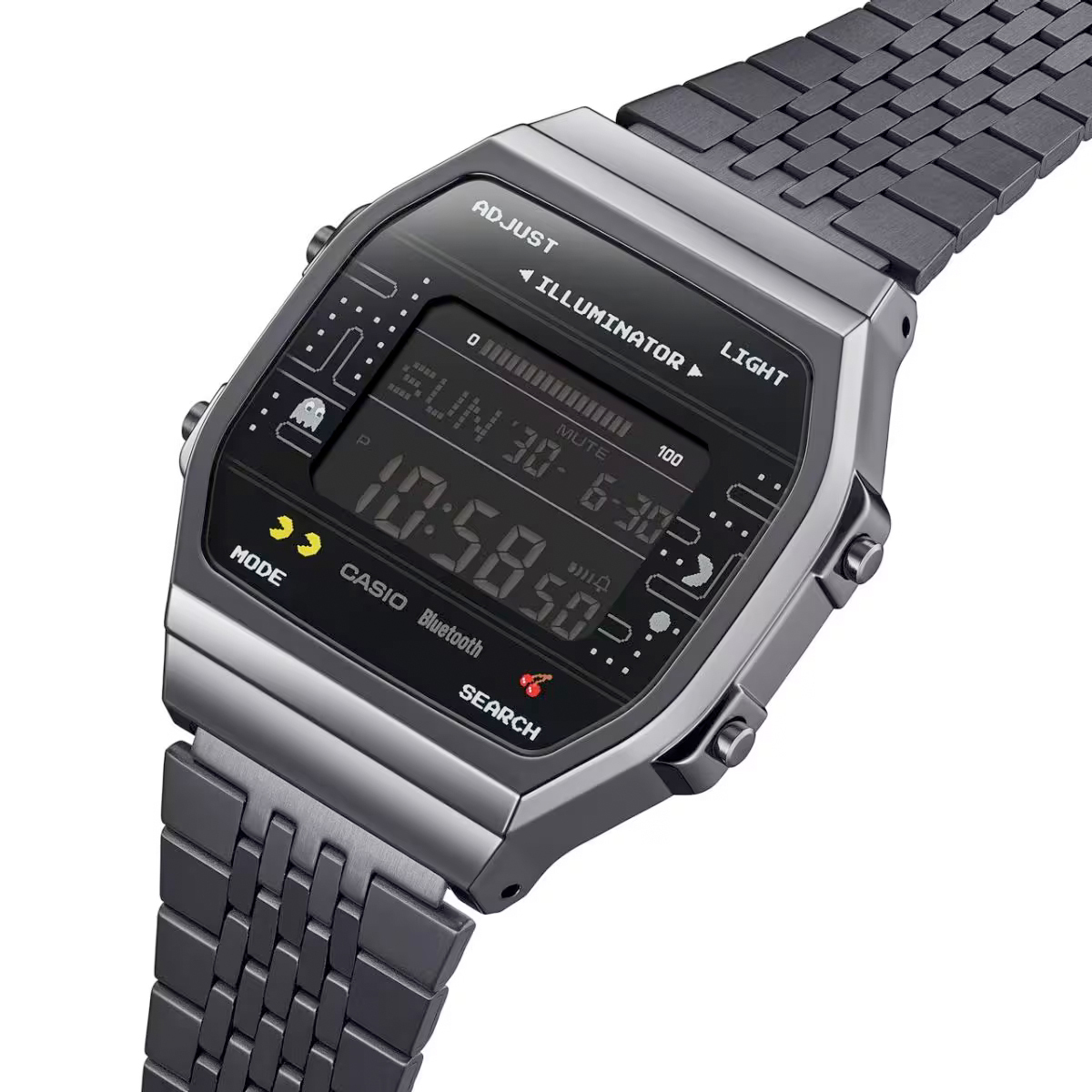 Casio x PAC-MAN 食鬼 聯乘型號 ABL-100WEPC-1B 藍牙 計步 方形復古跳字錶