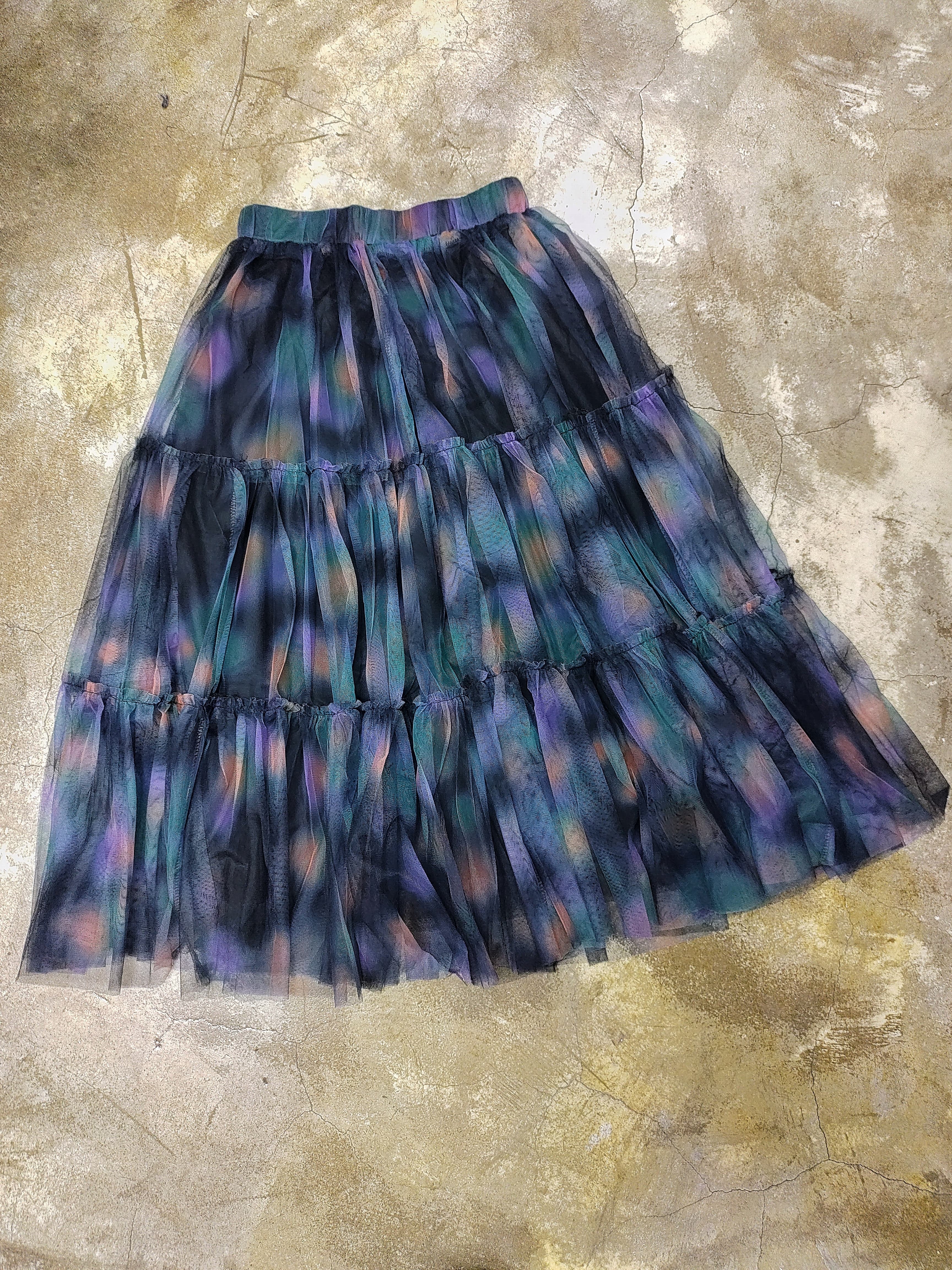 幻彩印花網紗蛋糕裙 (現貨款式）