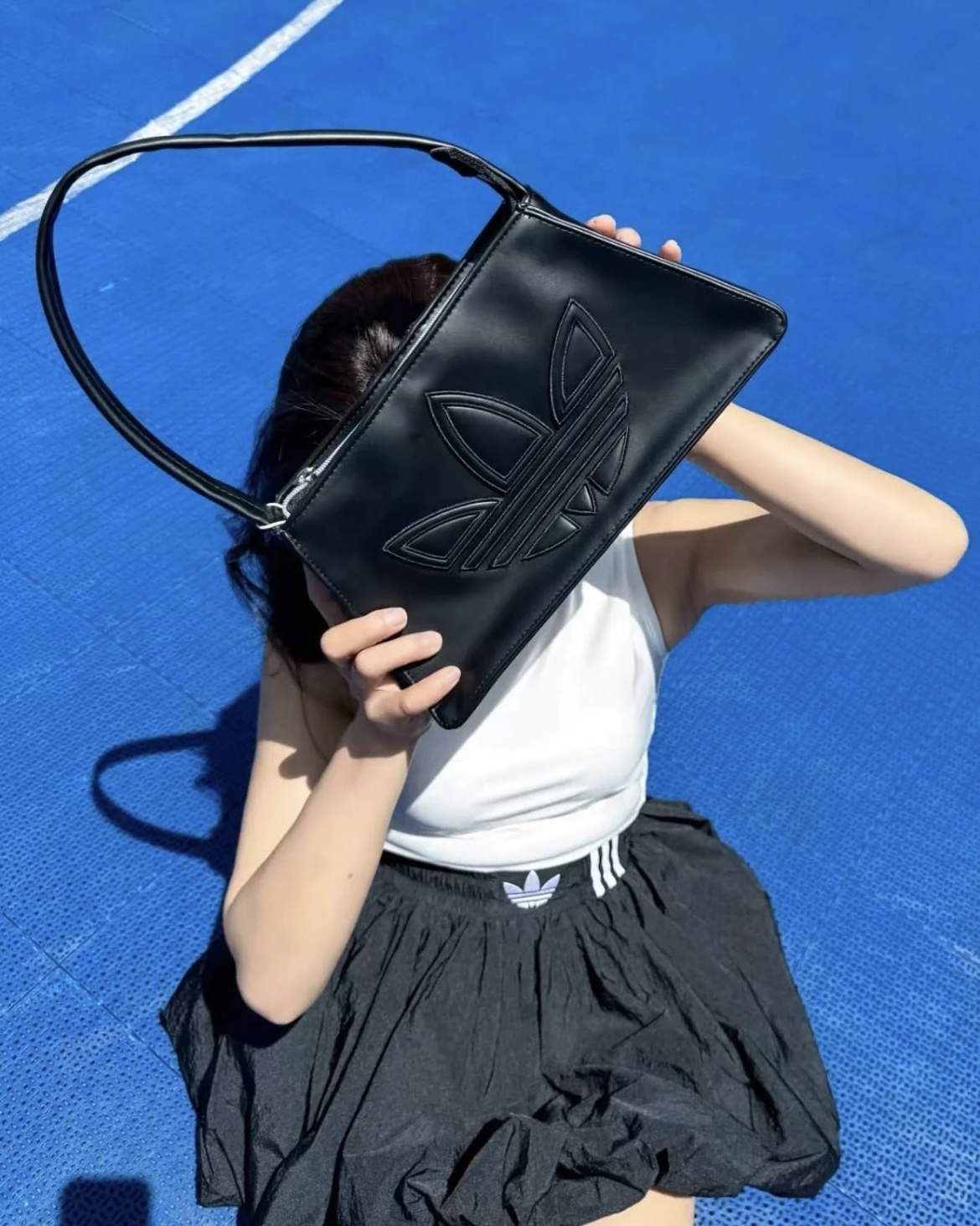 Adidas Originals Shoulder Bag 經典 三葉草 大標 黑色 三線 腋下包