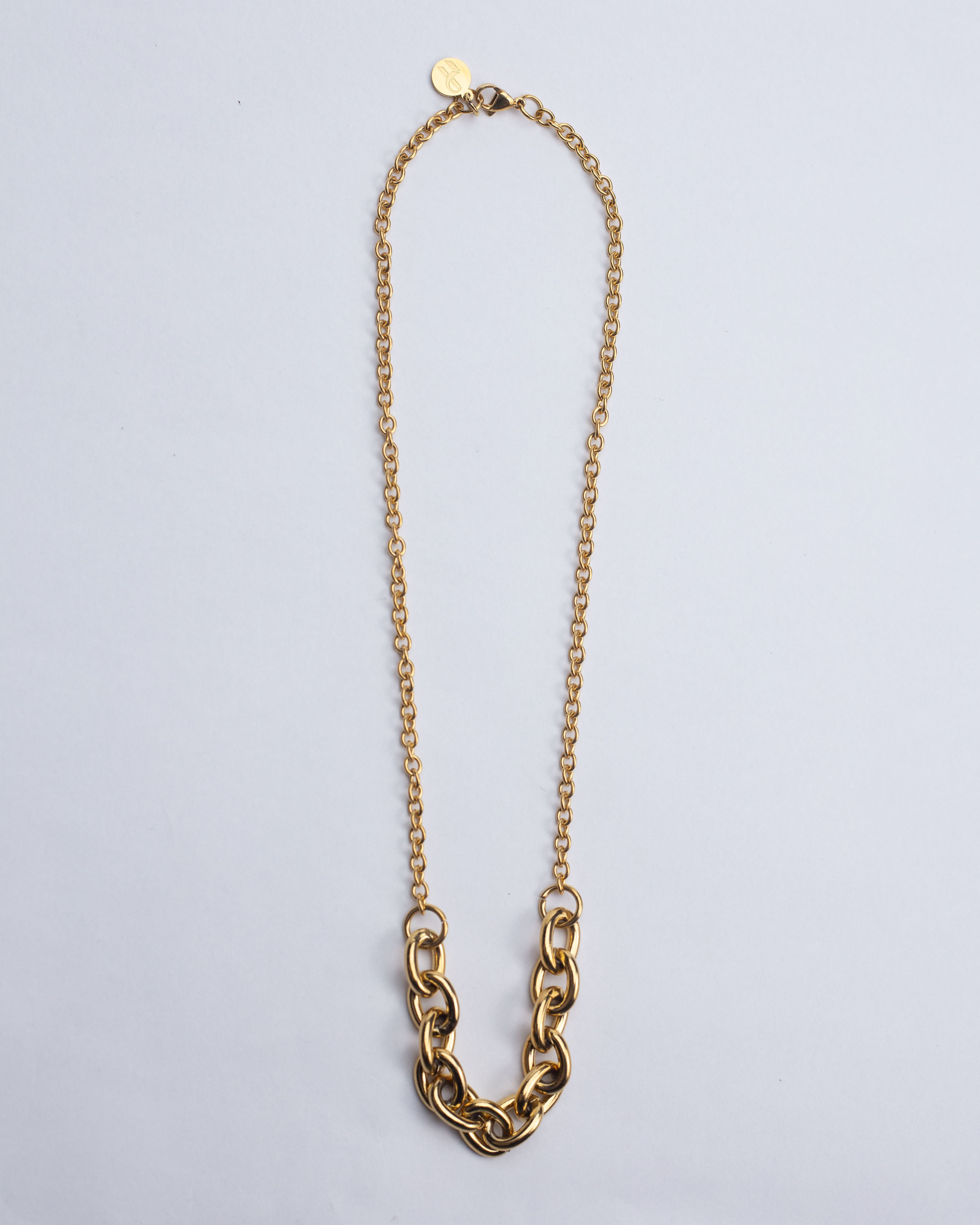 RECOVERY 基本繫環短項鍊,亮金