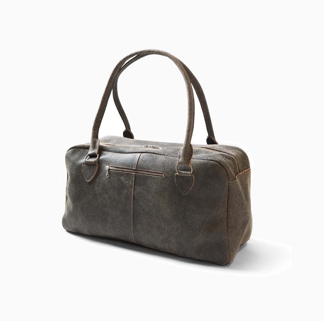 KAPITAL CRACK LEATHER FARGO BAG (LARGE) - DK.BROWN PRE ORDER ITEM (預訂中)