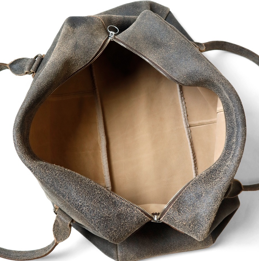 KAPITAL CRACK LEATHER FARGO BAG (LARGE) - DK.BROWN PRE ORDER ITEM (預訂中)