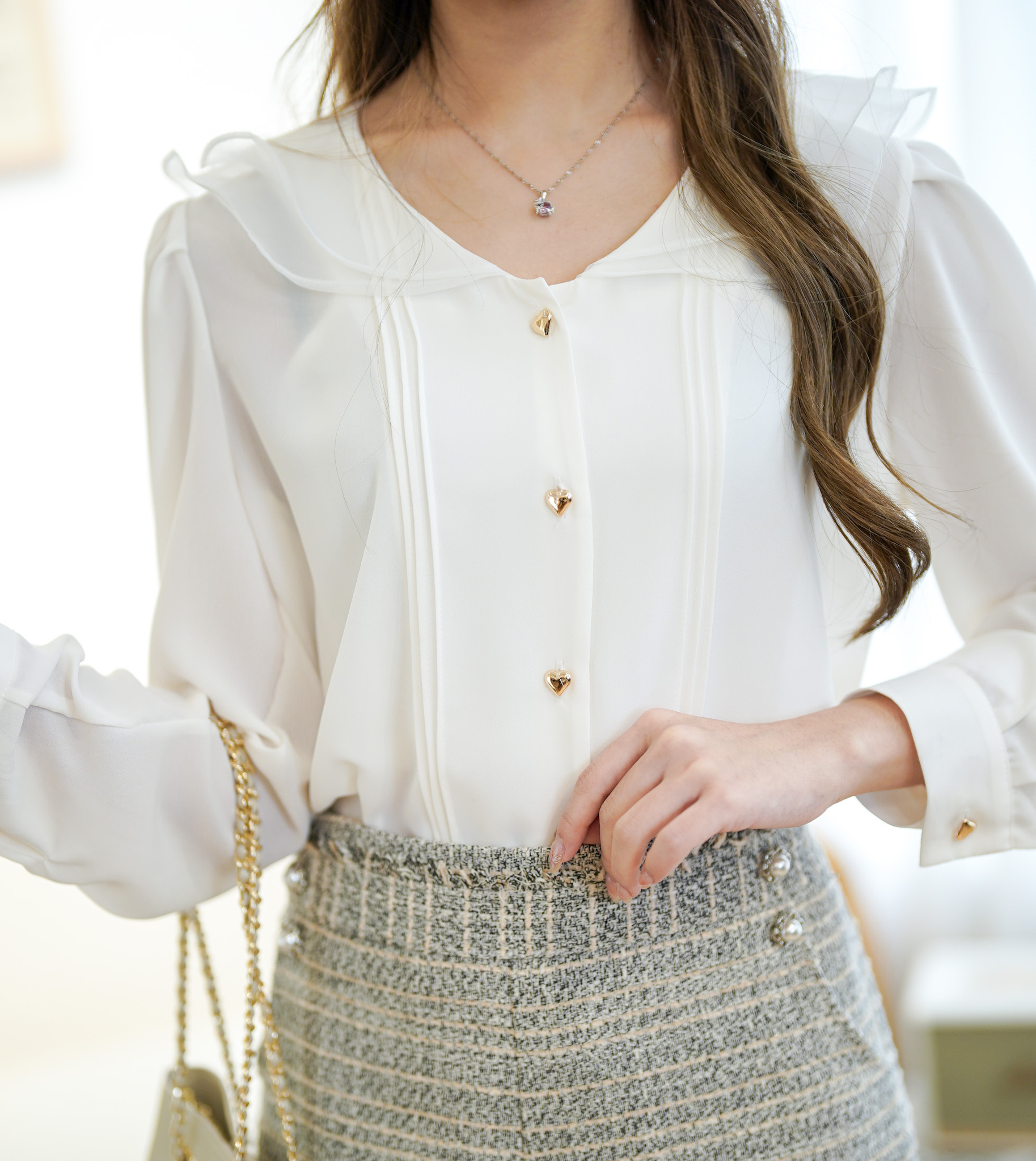 T1226 Twin Hearts Layered Blouse