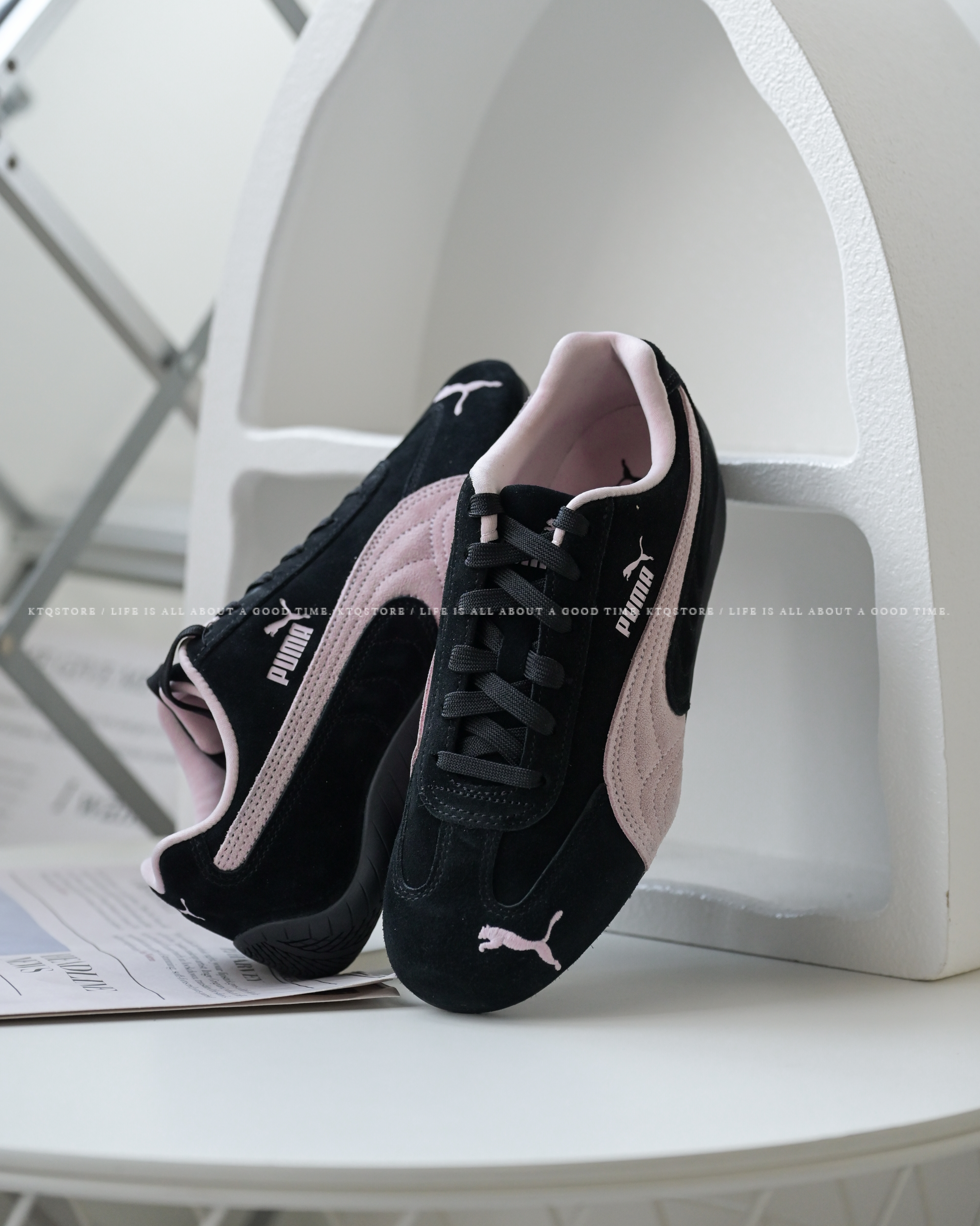 KTQ STORE ‧PUMA SPEEDCAT OG 黑粉淡粉柔粉麂皮女鞋 398846-09 ROSÉ代言同款朴彩英