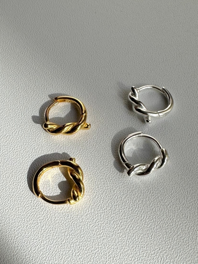 S925 knot hoop pierce