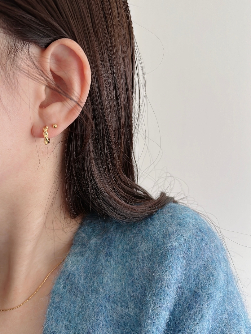 S925 knot hoop pierce