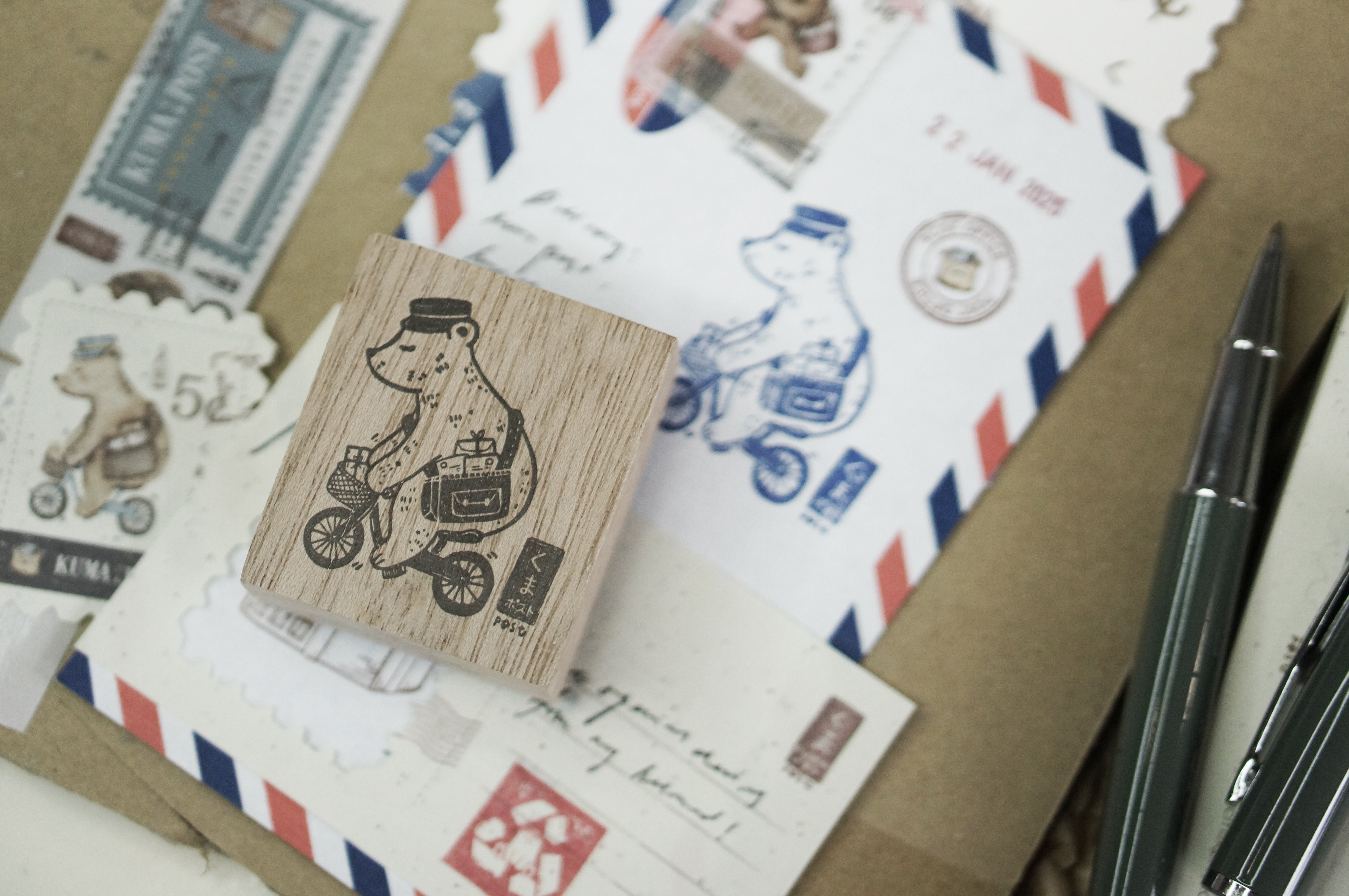 Black Milk Project - Kuma Post Bear - Bicycle Rubber Stamp