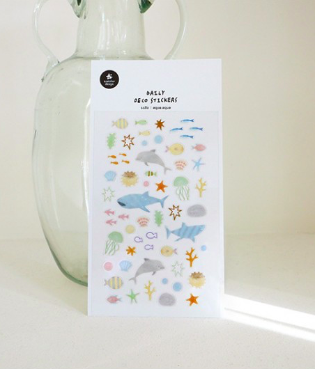 海洋生物 手帳貼紙 #1182｜韓國Suatelier
