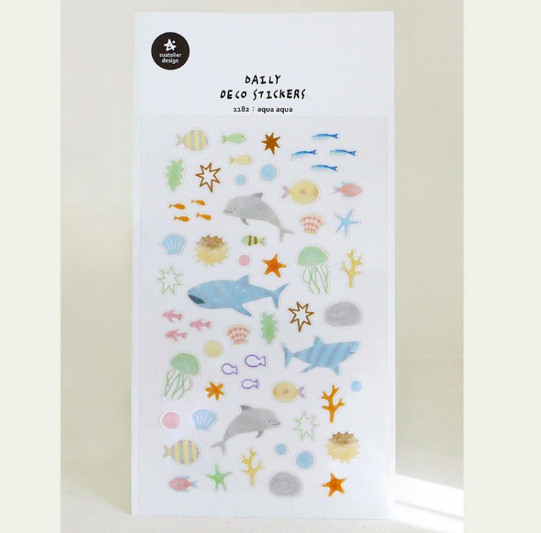 海洋生物 手帳貼紙 #1182｜韓國Suatelier